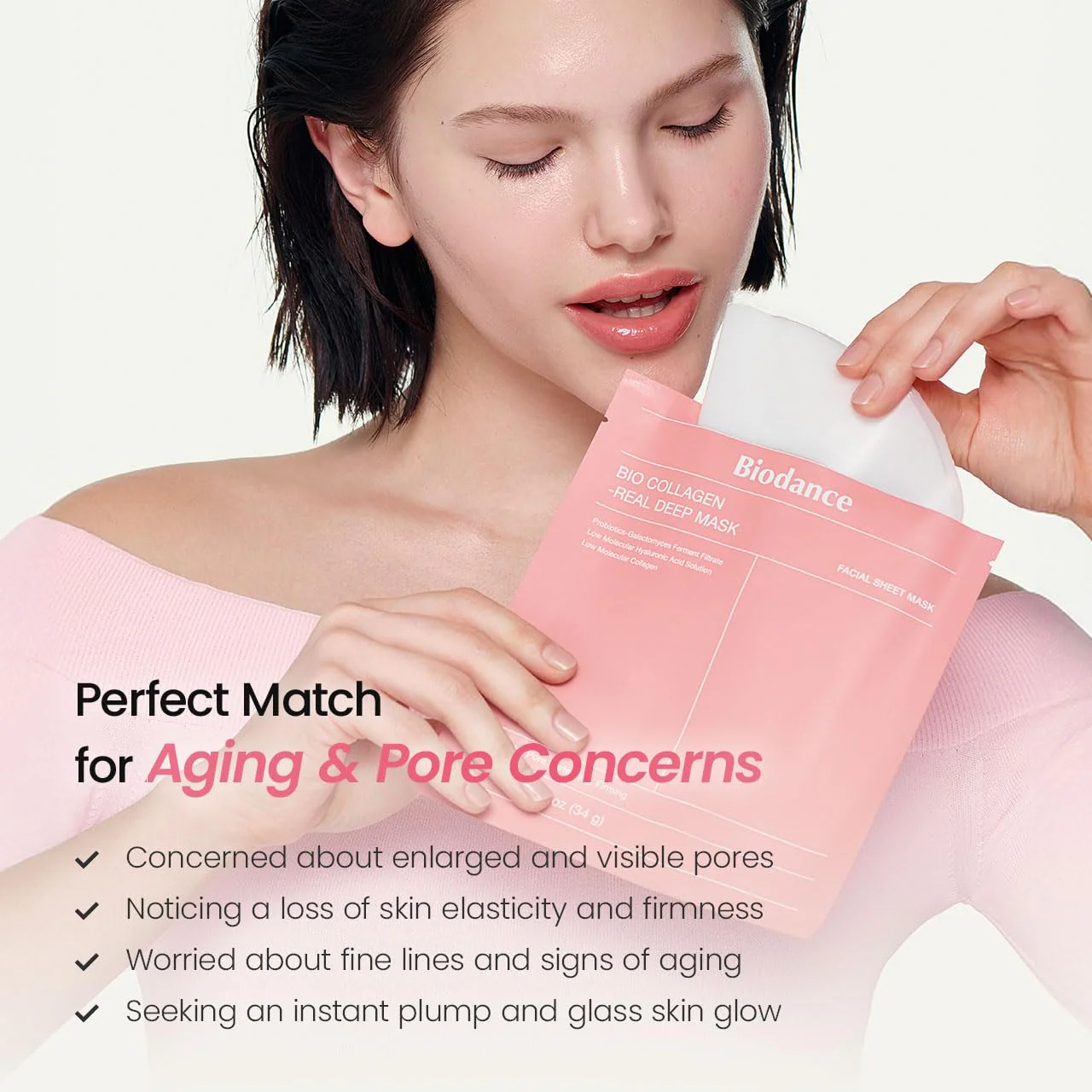 BIODANCE Bio-Collagen Real Deep Mask, Hydrating Overnight Hydrogel Face Mask, Pore Minimizing, Elasticity, Plumping Improvement, Korean Skin Care | 1.19oz(34g) x 4ea - Image 4