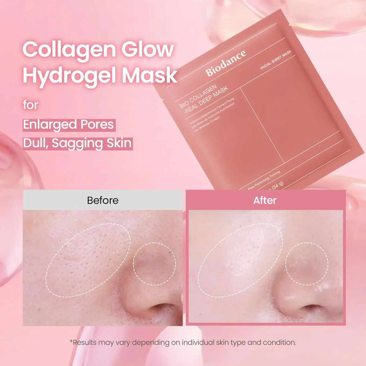BIODANCE Bio-Collagen Real Deep Mask, Hydrating Overnight Hydrogel Face Mask, Pore Minimizing, Elasticity, Plumping Improvement, Korean Skin Care | 1.19oz(34g) x 4ea - Image 7