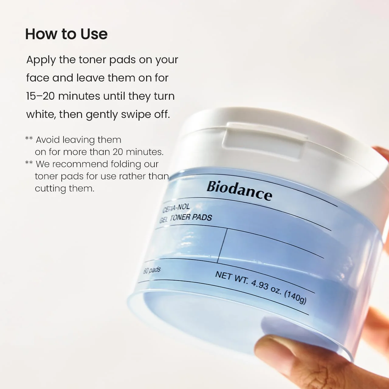 Biodance Cera-NOL Gel Toner Pads, Deep Hydrating & Soothing Toner Pads for Sensitive Skin, Redness Reducing, Mositurizing, Pre-Soaked Pads, Korean Skin Careㅣ4.93 fl.oz.(140g)*60Pads - Image 3