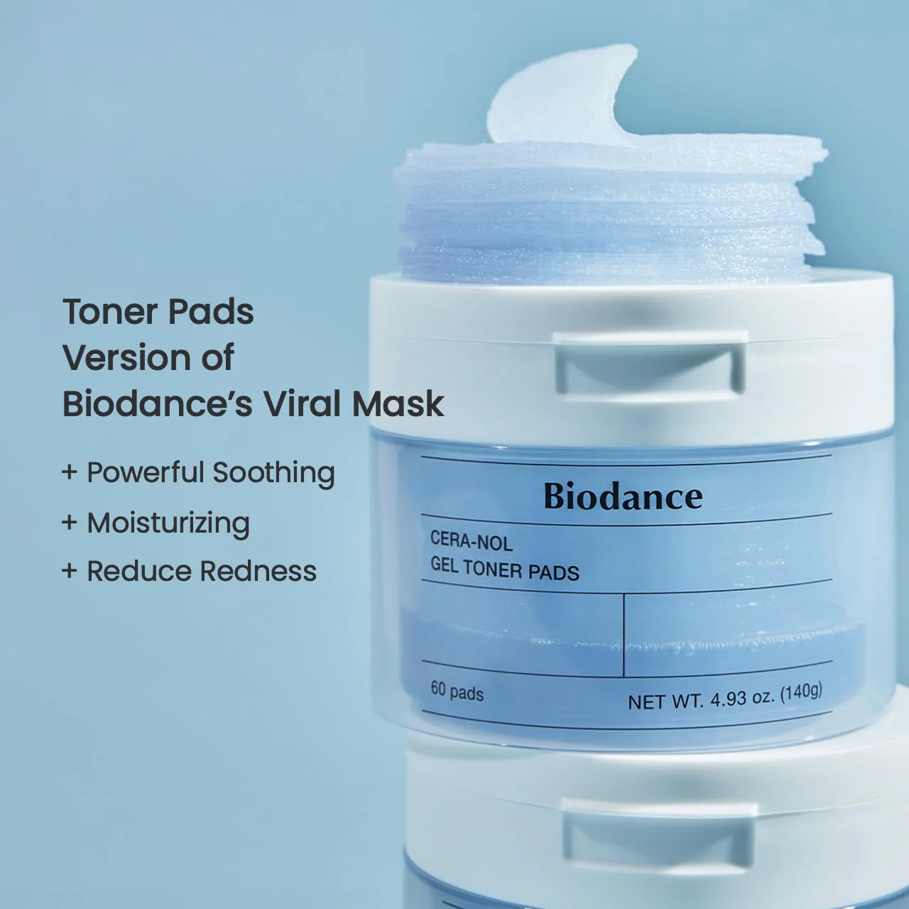 Biodance Cera-NOL Gel Toner Pads, Deep Hydrating & Soothing Toner Pads for Sensitive Skin, Redness Reducing, Mositurizing, Pre-Soaked Pads, Korean Skin Careㅣ4.93 fl.oz.(140g)*60Pads - Image 6