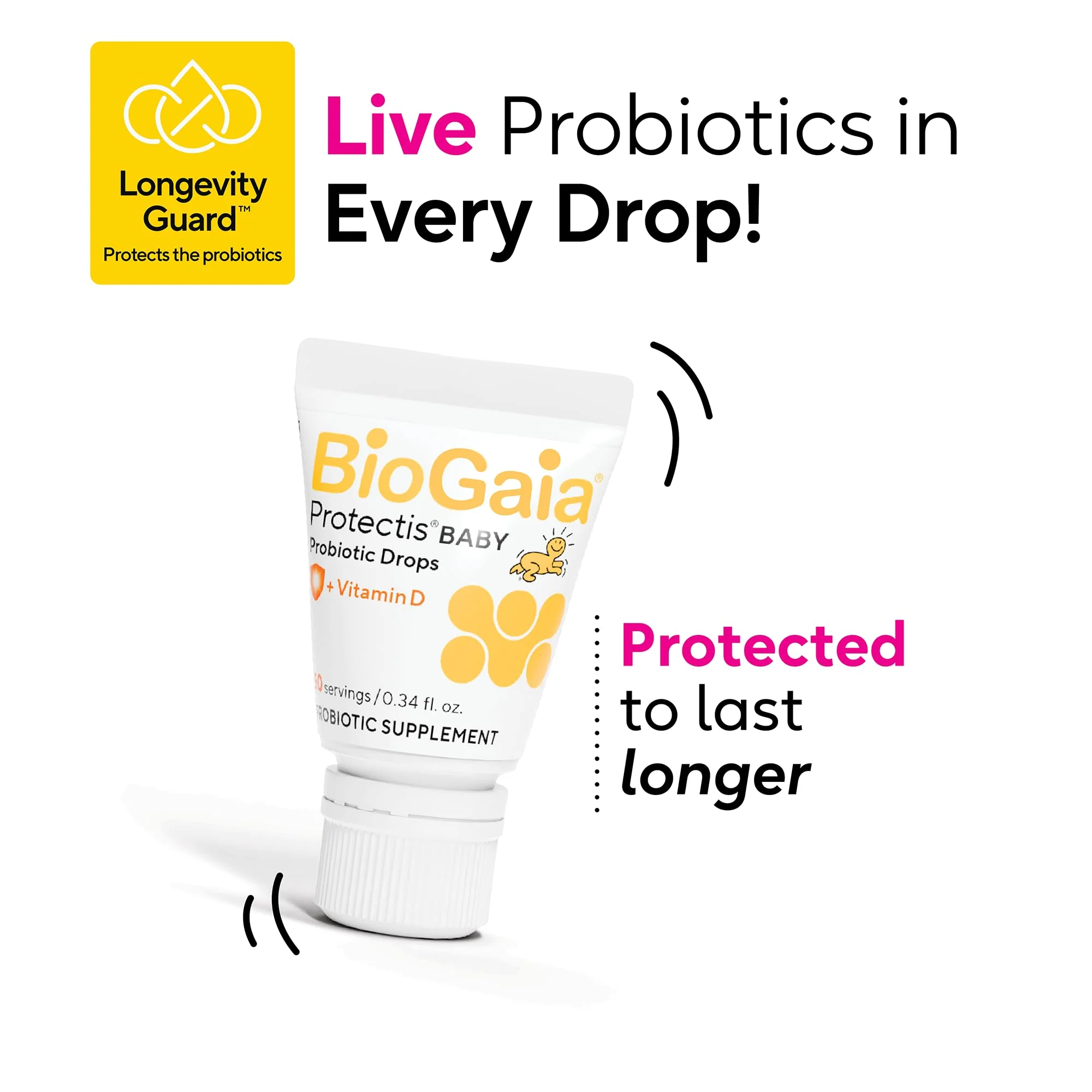 BioGaia Baby Probiotic Drops - Colic & Gas Relief + Vitamin D, 50-Day Supply, Safe for Newborns, Reduces Crying, Fussing, Colic, Gas, Spit-ups & Constipation, No allergens, Dairy or Soy (Pack of 2) - Image 5
