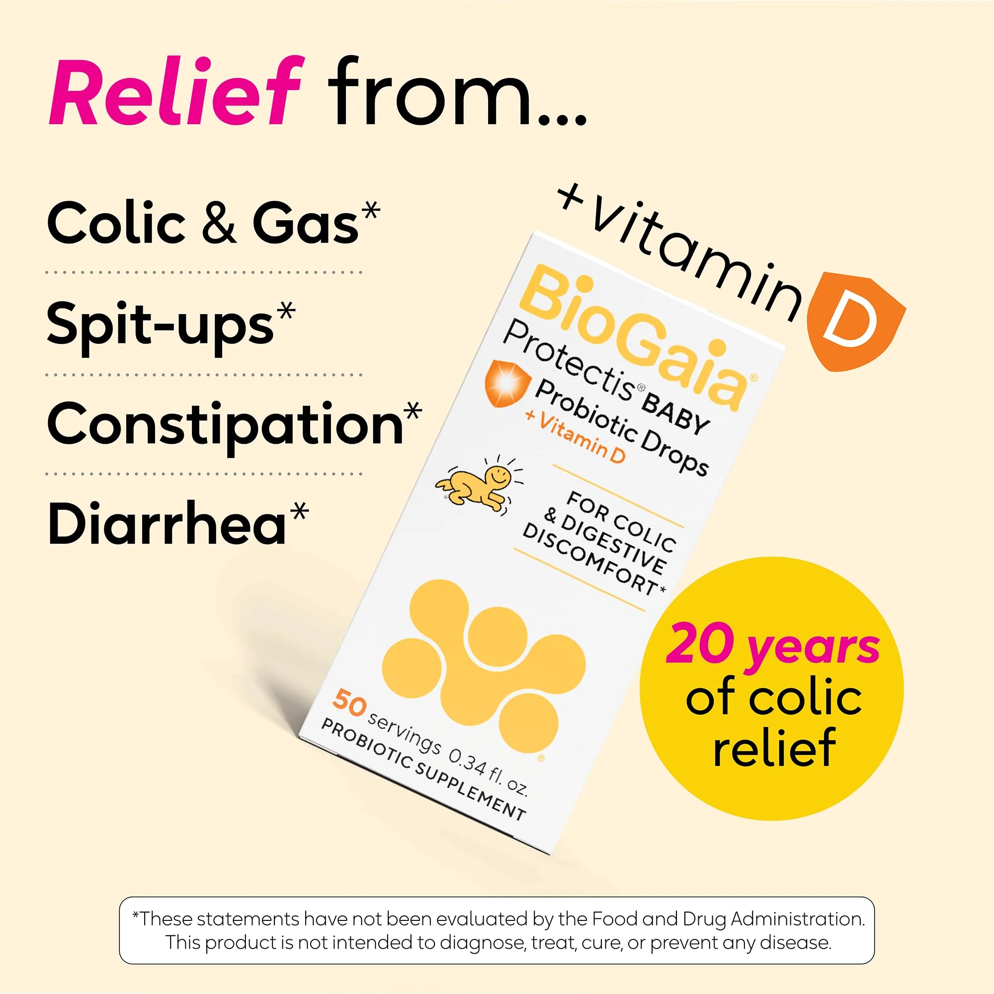 BioGaia Baby Probiotic Drops - Colic & Gas Relief + Vitamin D, 50-Day Supply, Safe for Newborns, Reduces Crying, Fussing, Colic, Gas, Spit-ups & Constipation, No allergens, Dairy or Soy (Pack of 2) - Image 8