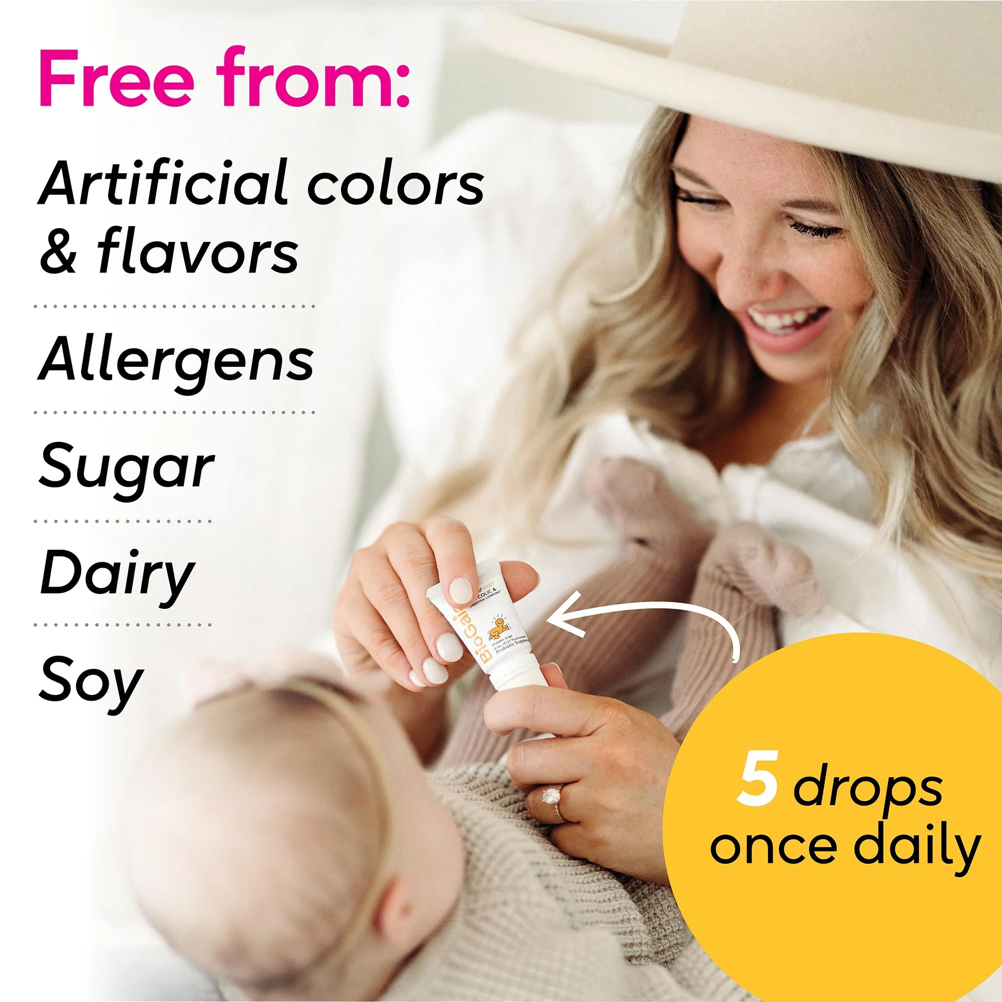 BioGaia Protectis Baby Probiotic Drops | Baby Essentials for Colic & Gas Relief | Safe for Newborns | Ease Crying, Fussing, Colic, Gas, Spit-ups & Constipation | No Dairy, Soy & Gluten | 5mL - Image 3