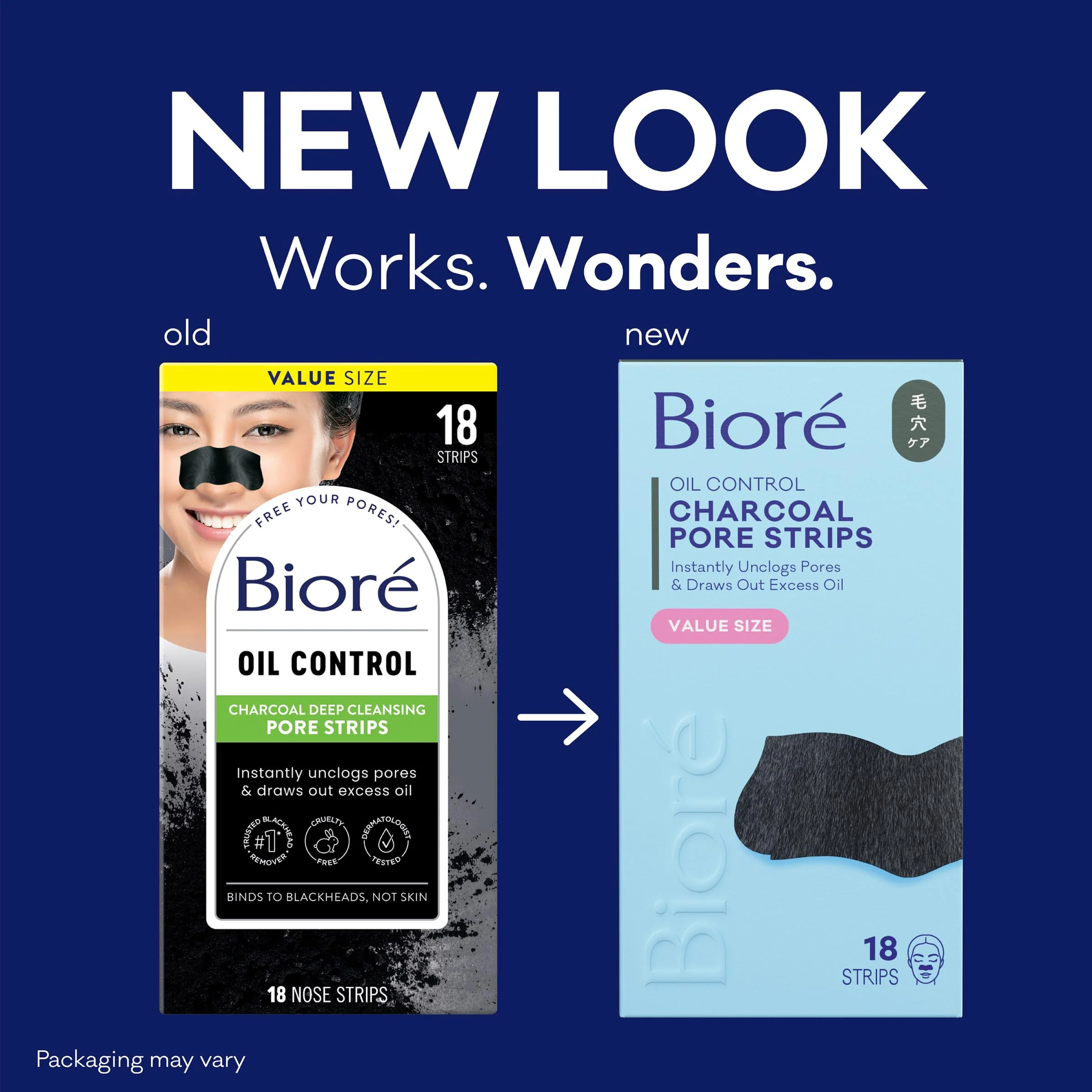 Biore Charcoal Deep Cleansing Pore Strips, Nose Strips for Blackhead Removal on Oily Skin, Features C-Bond Technology with Instant Pore Unclogging, 18 Count - Image 12