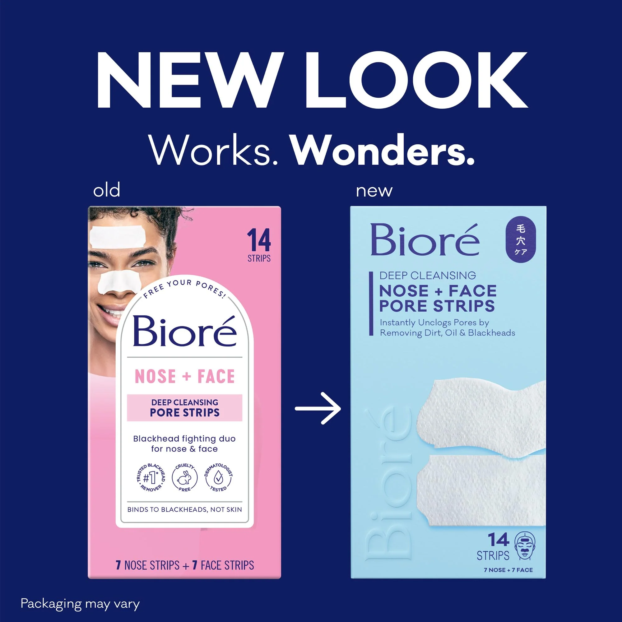 Bioré Nose+Face Blackhead Remover Strips, Deep Cleansing Strips for Nose, Chin, or Forehead, Instant Blackhead Removal and Pore Unclogging, Oil-free, Non-Comedogenic Use, 14 Count - Image 9