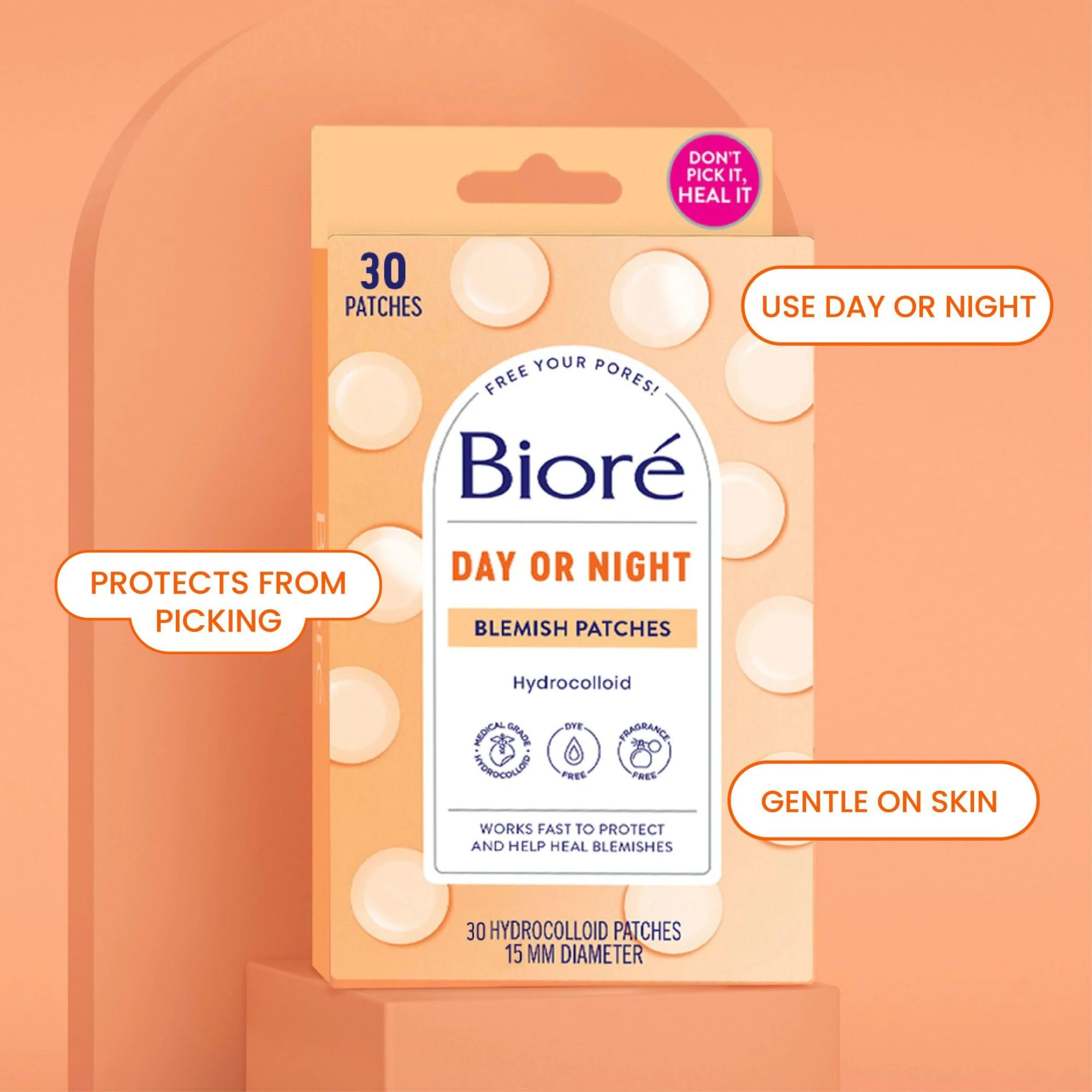 Biore Pimple Patches, Cover & Conquer Blemish Patch, Medical Grade Ultra-Thin Hydrocolloid for Covering Zits and Blemishes, HSA/FSA Approved, 30 Count - Image 9