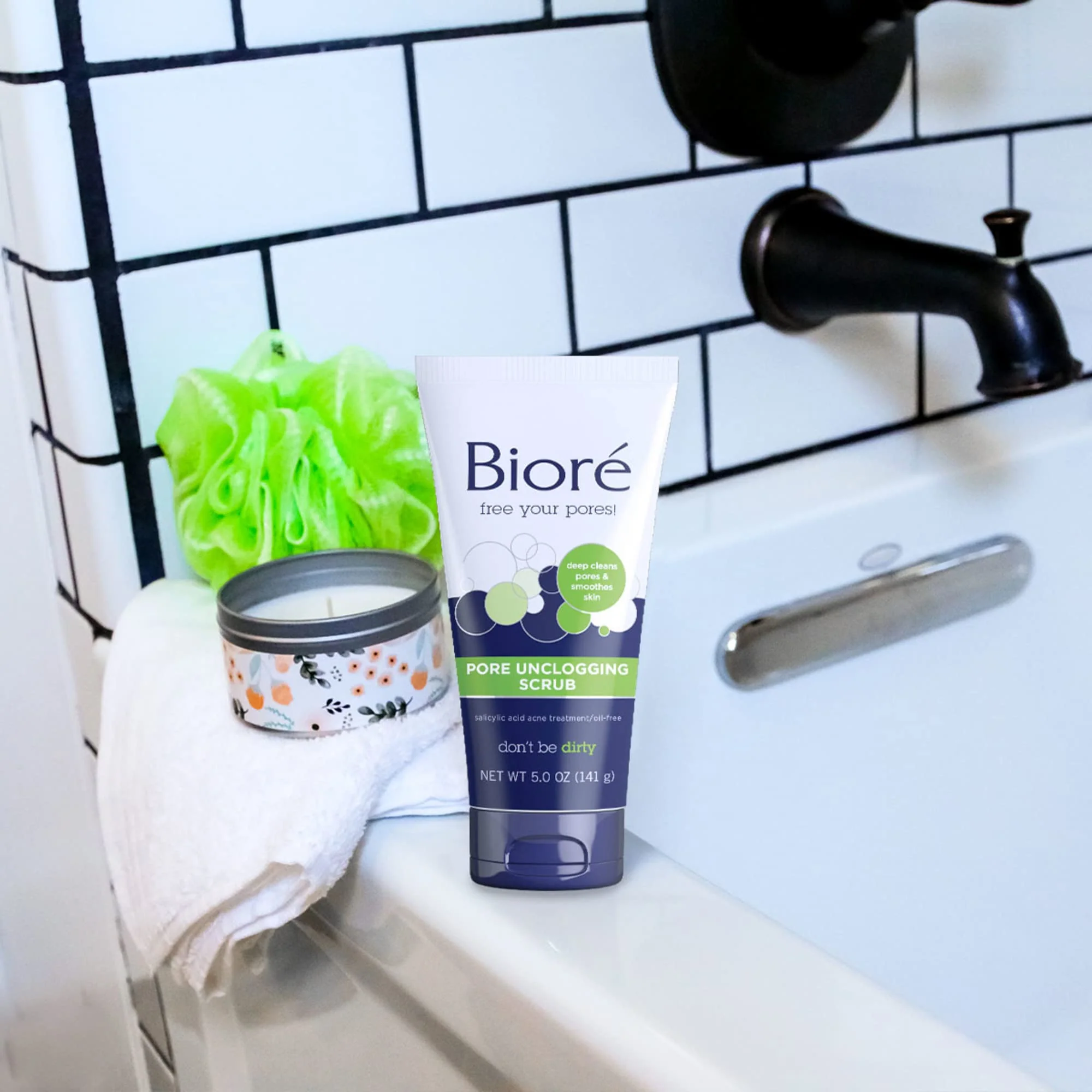 Bioré Pore Unclogging Scrub, Removes Excess Dirt and Oils, Face Scrub, with Salicylic Acid, Oil Free, 5 Ounces, Pack of 3 - Image 3