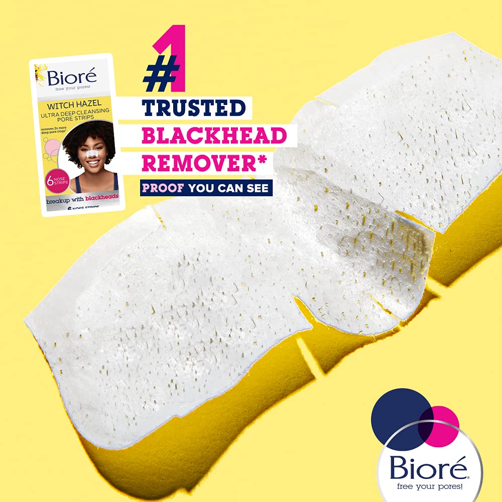 Bioré Witch Hazel Ultra Cleansing Pore Strips, Nose Strips, Clears Pores up to 2x More than Original Pore Strips, 6 Ct, features C-Bond Technology, Oil-Free, Non-Comedogenic Use (Packaging May Vary) - Image 7