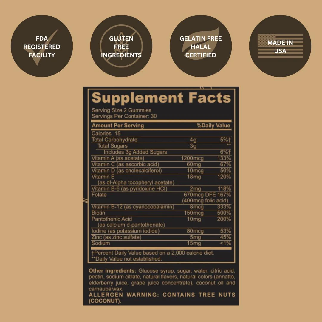 Black Girl Vitamins Once a Day - Womens Multivitamin Gummy - Vitamin A, B, C, E and Zinc. Multivitamin for Women, Immune Support. Vegan, Gluten-Free. Made in The USA (30 Day Supply, Strawberry) - Image 5