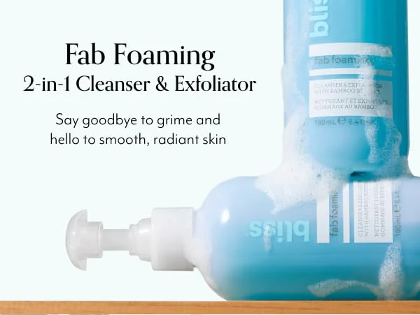 Bliss Fab Foaming 2-In-1 Cleanser and Exfoliator with Bamboo Buffers - 6.4 Fl Oz - Oil-Free Gel Face Wash - Makeup Remover - Vegan & Cruelty Free - Image 4