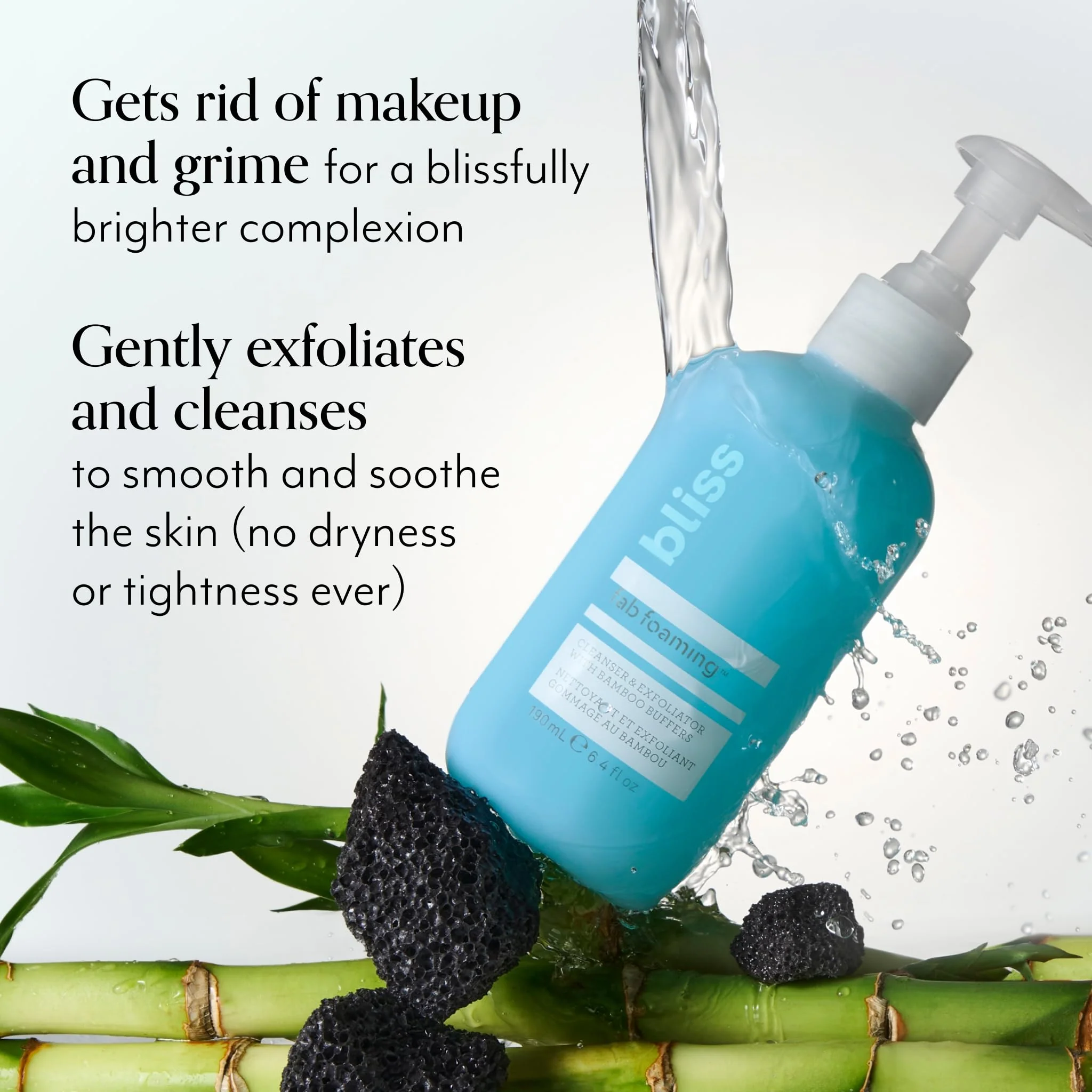 Bliss Pro Fab Foaming 2-In-1 Cleanser and Exfoliator with Bamboo Buffers - 17.2 Fl Oz - Oil-Free Gel Face Wash - Makeup Remover - Vegan & Cruelty Free - Image 6