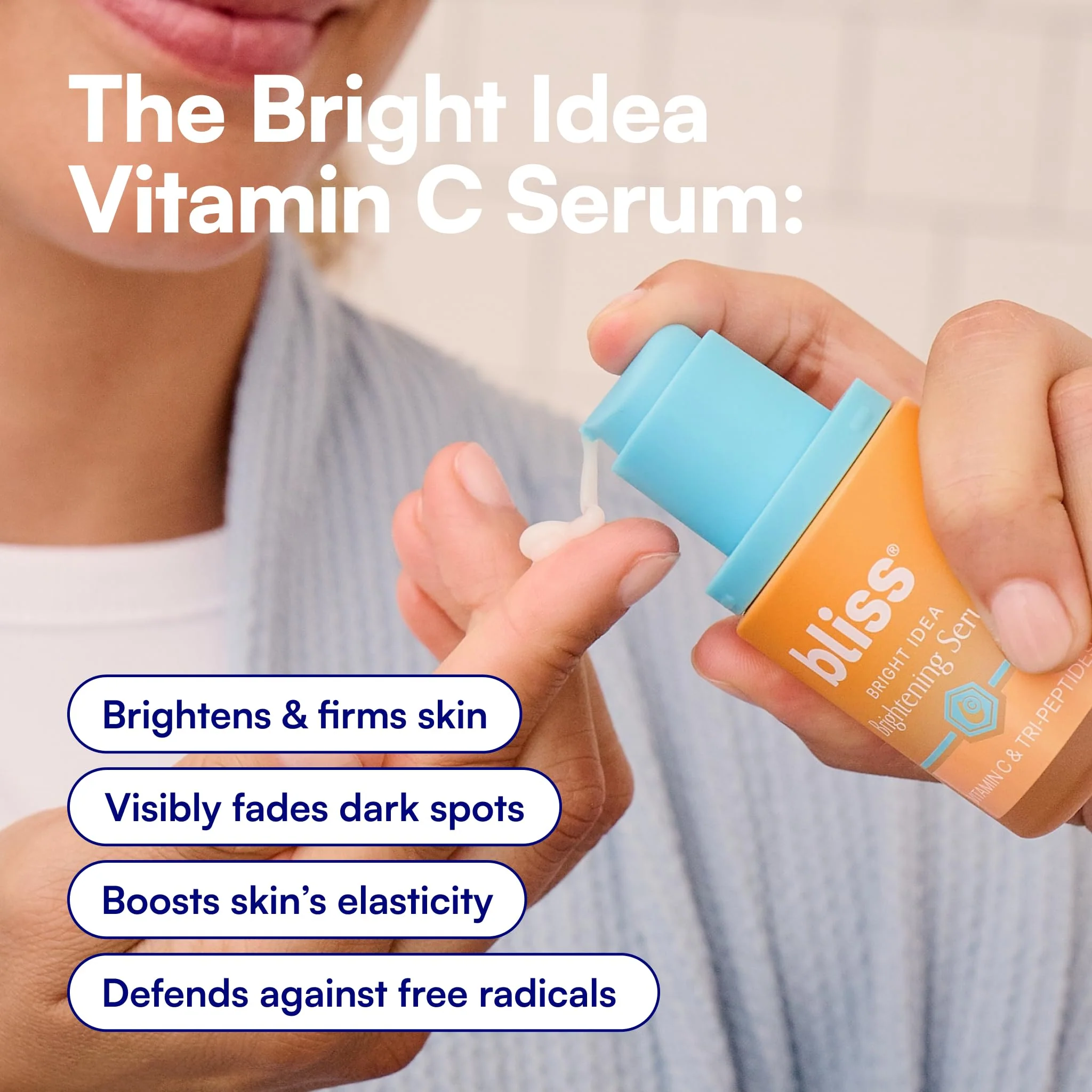 Bliss Vitamin C + Tri-Peptide Bright Idea Serum – 15% Brightening + Barrier Boost Complex for Radiant, Firm Skin – Anti-Aging Face Serum Boosts Collagen & Elasticity - 1 fl oz - Image 5