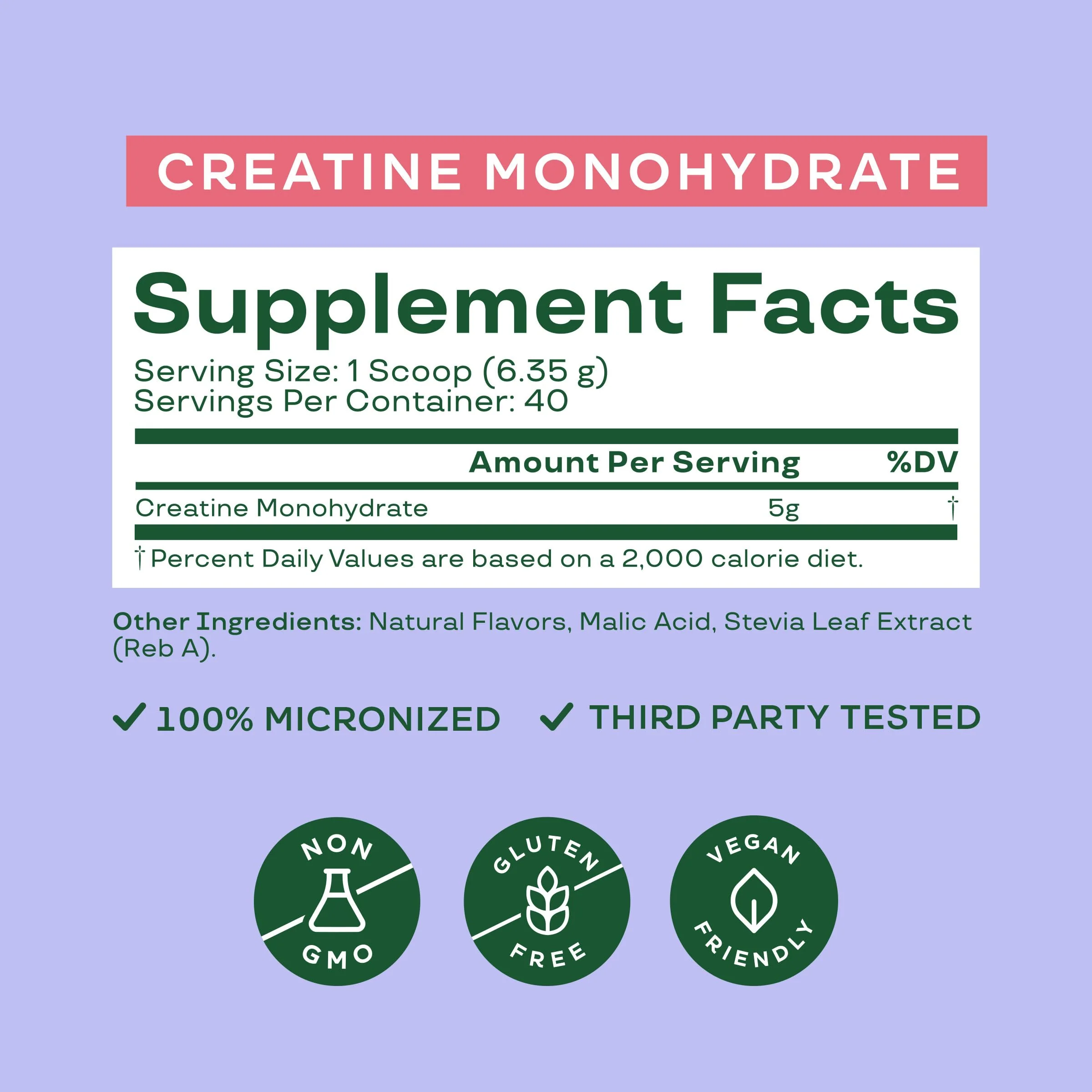 Bloom Nutrition Creatine Monohydrate Powder, 5g Micronized Creatine per Serving, Supports Muscle Recovery, Strength, Endurance, Pre or Post Workout, Gluten Free, Non GMO, Raspberry Lemon, 40 SVG, 9 oz - Image 6