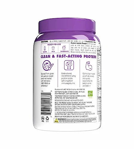 Bluebonnet Grass Fed Whey Protein Isolate 26 g Energy & Workout Recovery BCAA Amino Acids - Gluten-Free, Non-GMO, Soy-Free Vanilla Protein Powder for Women & Men - 14 Servings - Image 2