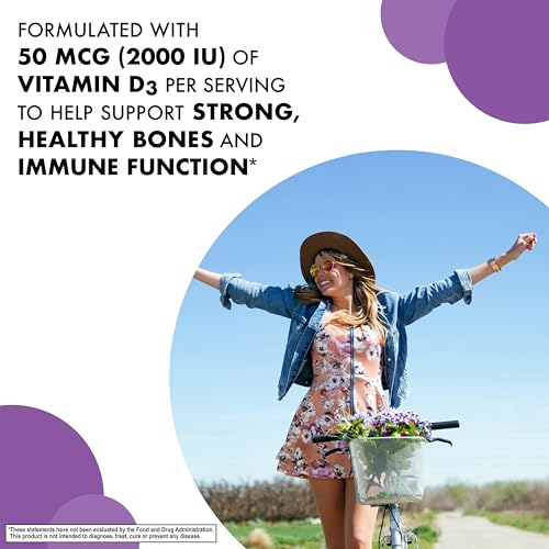 Bluebonnet Nutrition Earth Sweet Vitamin D3 2000 IU Chewable Tablets, Aids in Muscle and Skeletal Growth, D3, Non GMO, Gluten, Free, Soy Free, Milk Free, Kosher, 90 Chewable Tablets, Raspberry Flavor - Image 5
