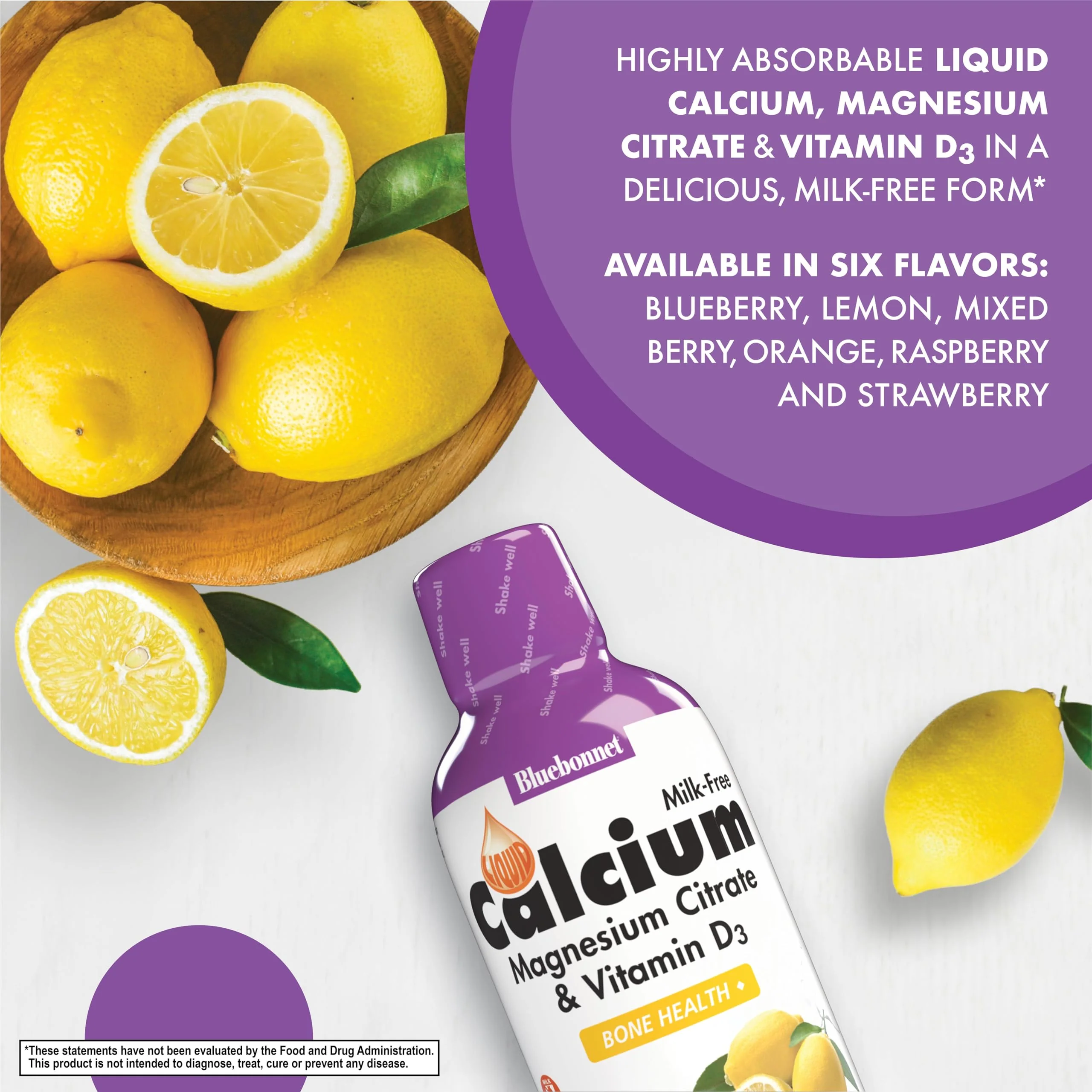 Bluebonnet Nutrition Liquid Calcium Citrate Magnesium Citrate, Vitamin D3, Bone Health, Gluten Free, Soy free, milk free, kosher, 32 Servings, Lemon Flavor, 16 Fl Oz (Pack of 1) - Image 5