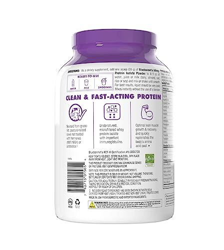 BlueBonnet Nutrition Whey Protein Isolate Powder From Grass Fed Cows, 26g of Protein, No Sugar Added, Gluten & Soy free, kosher Dairy, 2 Lbs, 28 Servings, French Vanilla Flavor - Image 2