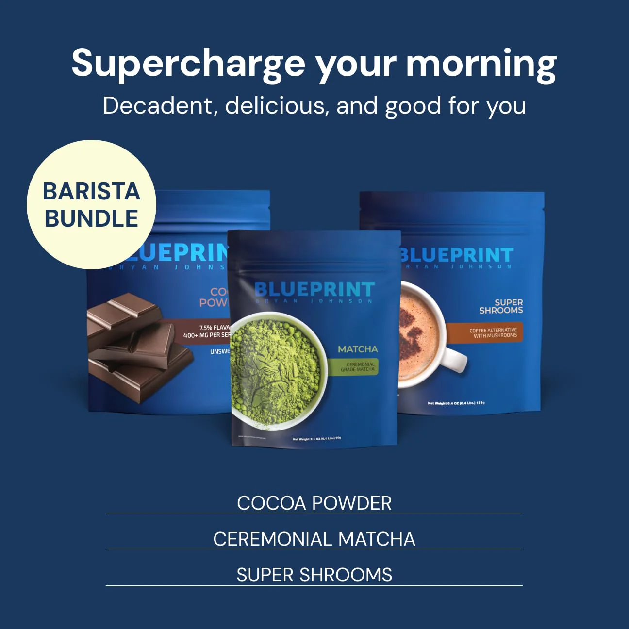 Blueprint Bryan Johnson Super Shroom Coffee – Mushroom Coffee with Lion’s Mane, Reishi & GABA – 70mg Caffeine – Focus & Energy Coffee – Adaptogenic Coffee Alternative – 30 Servings - Image 2
