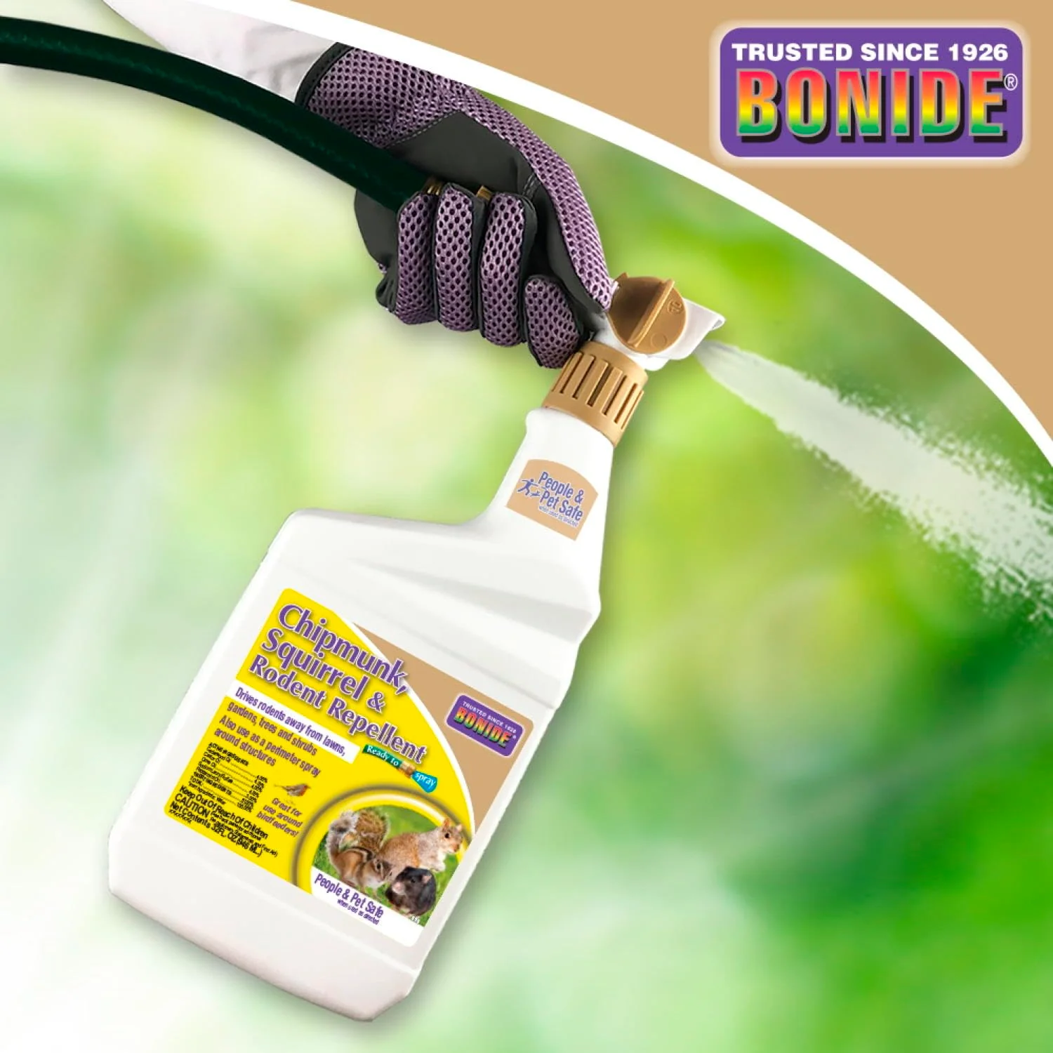Bonide Chipmunk, Squirrel & Rodent Repellent, 32 oz Ready-to-Spray for Outdoor Use, Deter from Lawn & Garden - Image 5