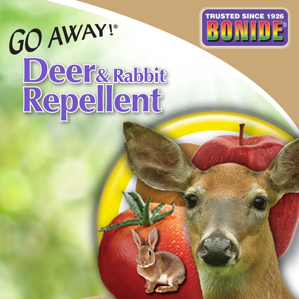 Bonide Go Away! Deer & Rabbit Repellent, 32 oz. Ready-to-Use Spray, Hot Peppers Deter Animals from Lawn & Garden - Image 2