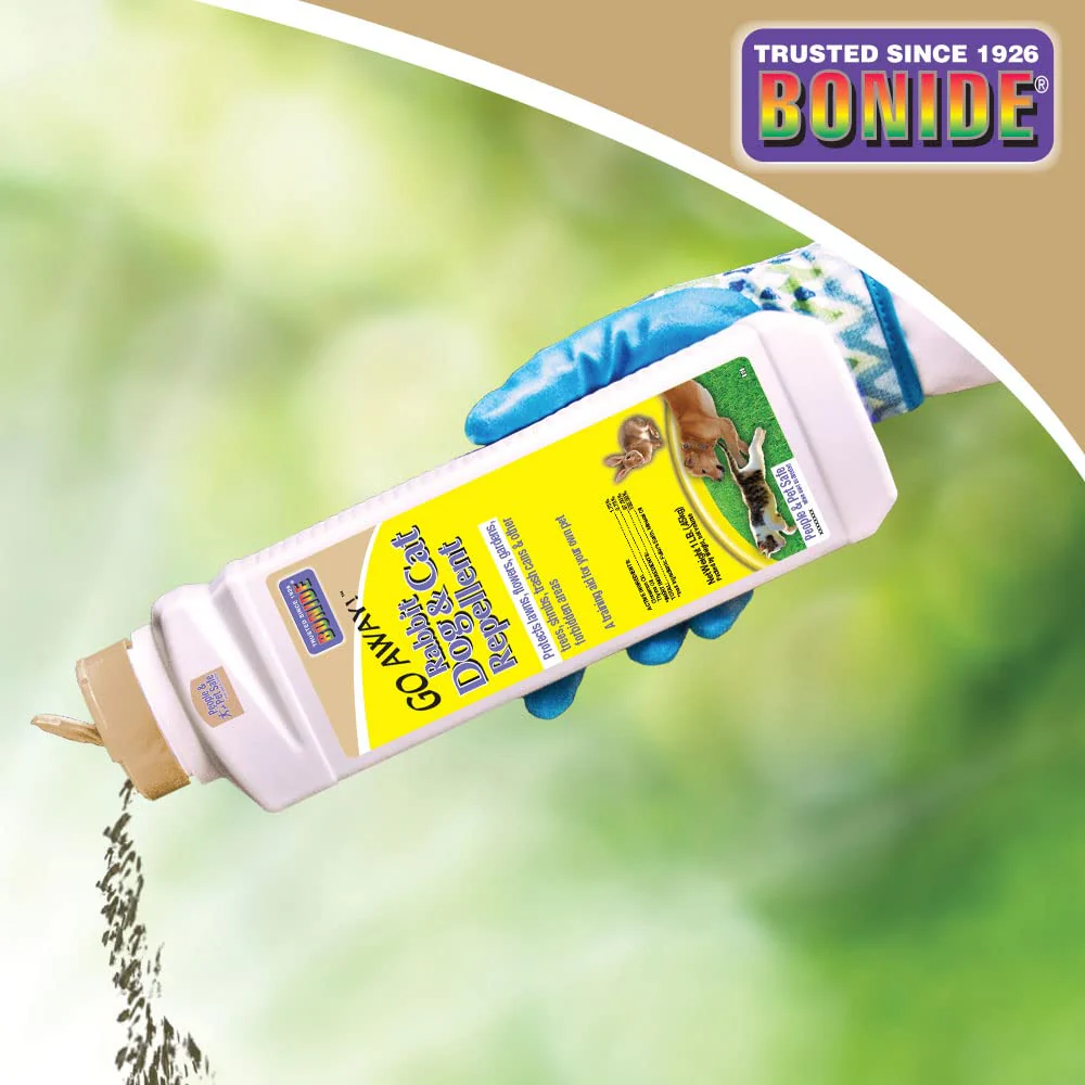 Bonide Go Away! Rabbit, Dog, & Cat Repellent Granules, 1 lb Ready-to-Use, Keep Dogs off Lawn, Garden, Mulch & Flower Beds - Image 4