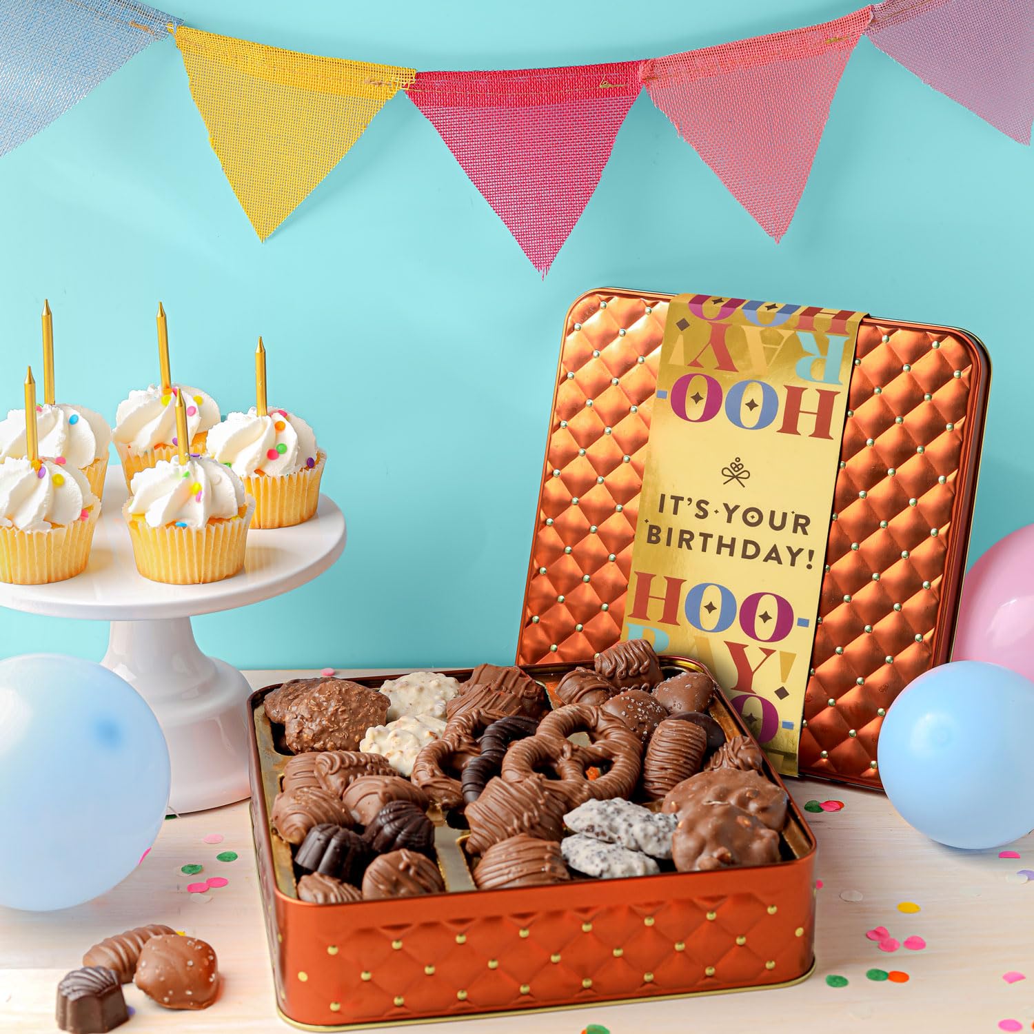 BONNIE AND POP - Birthday Food Gift Basket, Happy Birthday Chocolate, Birthday Gift Box, Food Birthday Gifts for Women and Men, Birthday Treats, Prime Snack Gift Arrangements, Bonnie and Pop - Image 8
