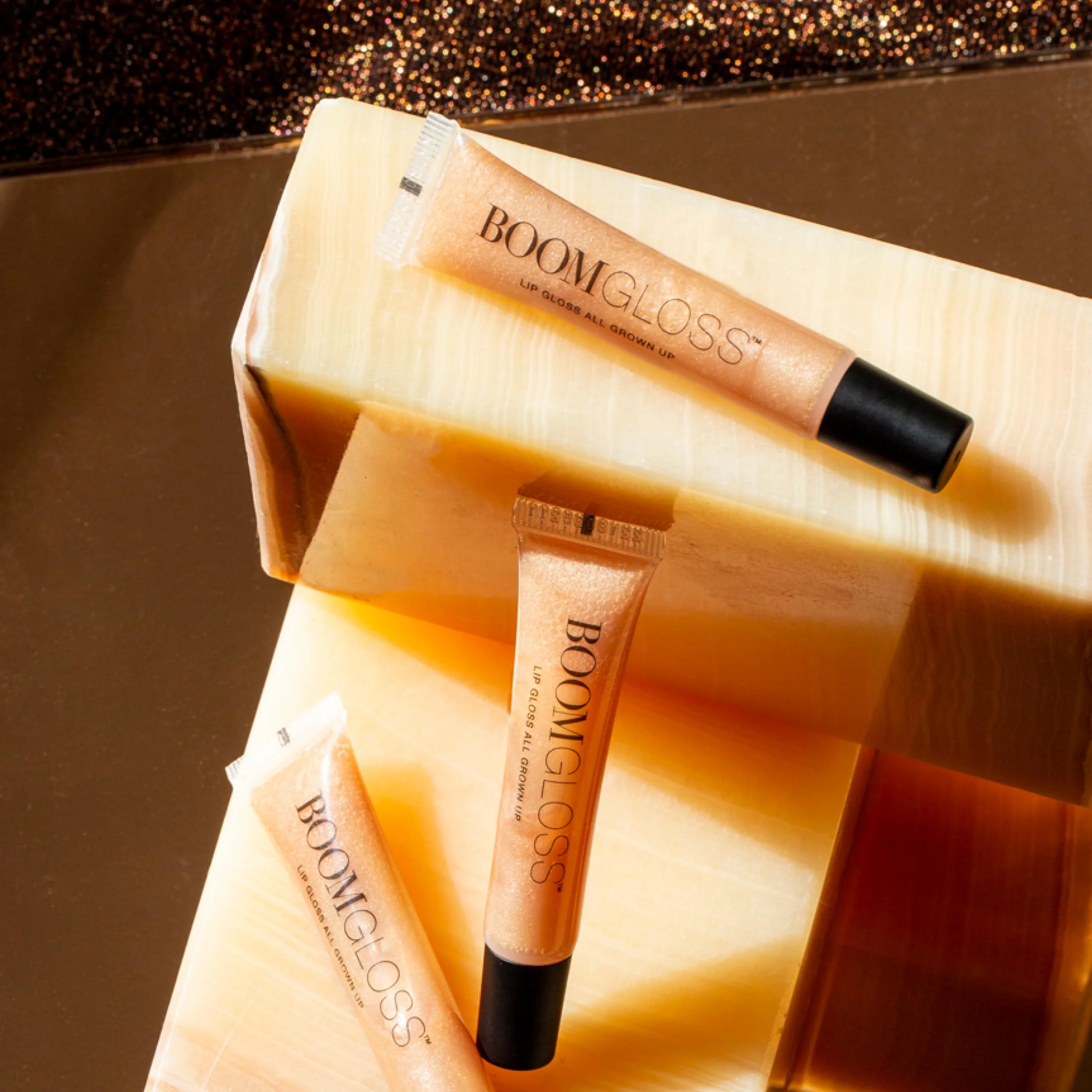 Boom Gloss ™ Non-Sticky, Hydrating Lipgloss for Radiant Shine, Moisturizing Lip Gloss with Olive Squalene, Rosehip Oil, Kukui Seed Oil, Sheer, Natural Finish - Peach Nude Tint - Image 9