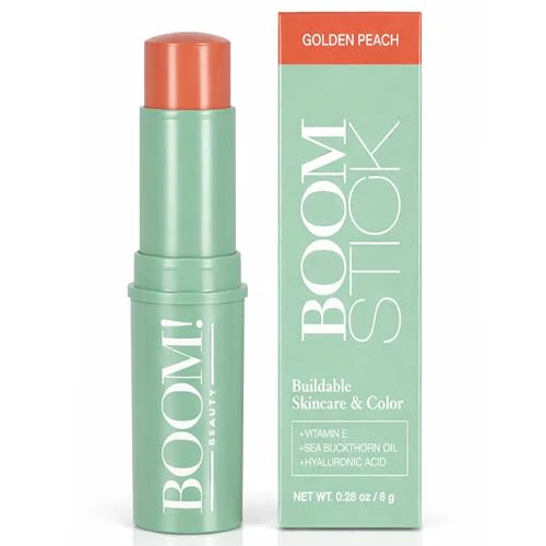 Boomstick Golden Peach ™ - Warm, Coral-Peach Blush Stick and Lipstick - Multistick, Vegan, Makeup for Older Women and Mature Skin Boom Stick By Cindy Joseph - Image 2
