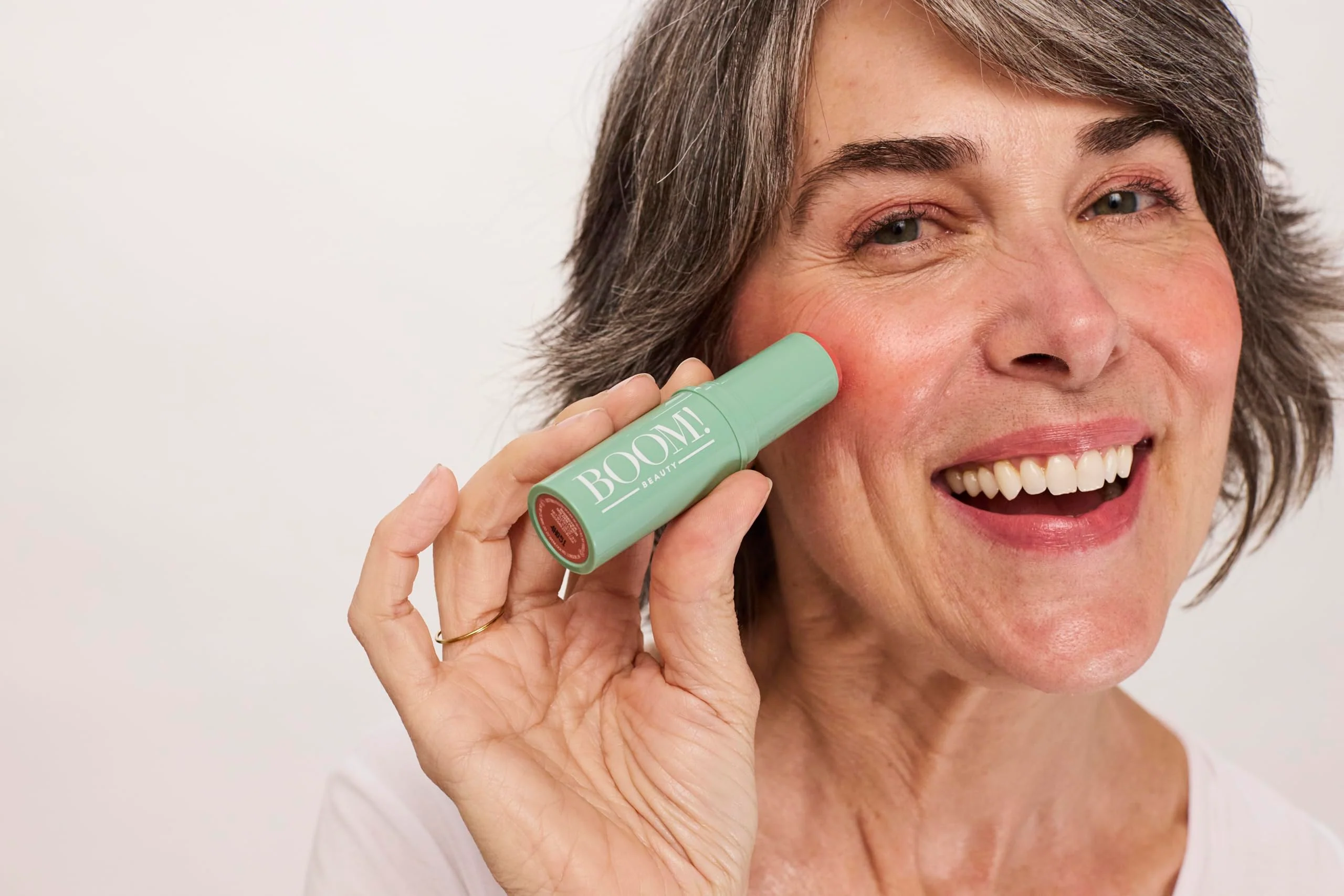 Boomstick Golden Peach ™ - Warm, Coral-Peach Blush Stick and Lipstick - Multistick, Vegan, Makeup for Older Women and Mature Skin Boom Stick By Cindy Joseph - Image 4