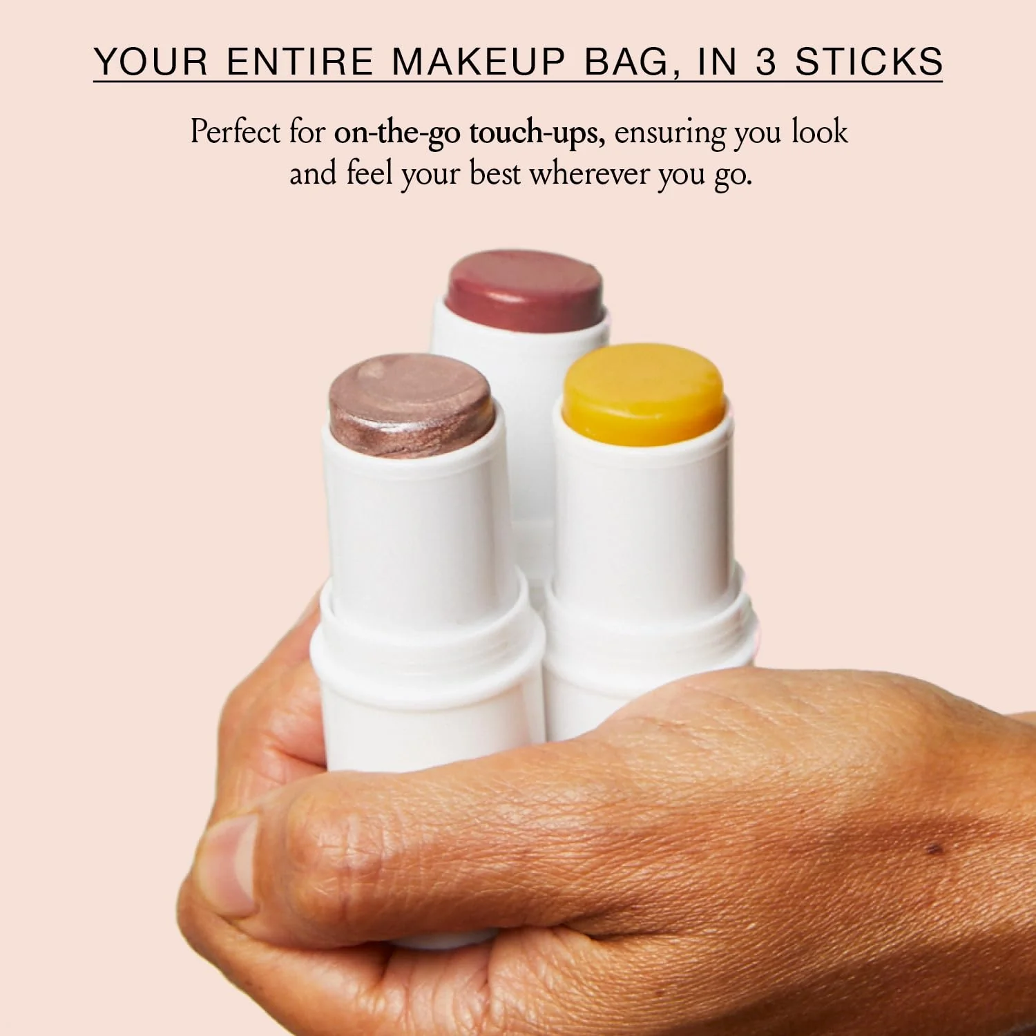 Boomstick Trio ® Rose Nude 3 Pack Cream Blush Makeup - Rose Nude Blush Stick, Highlighter Stick & Moisturizer for Cheeks, Eyes & Lips - Boom Sticks by Cindy Joseph for Older Women - Image 2