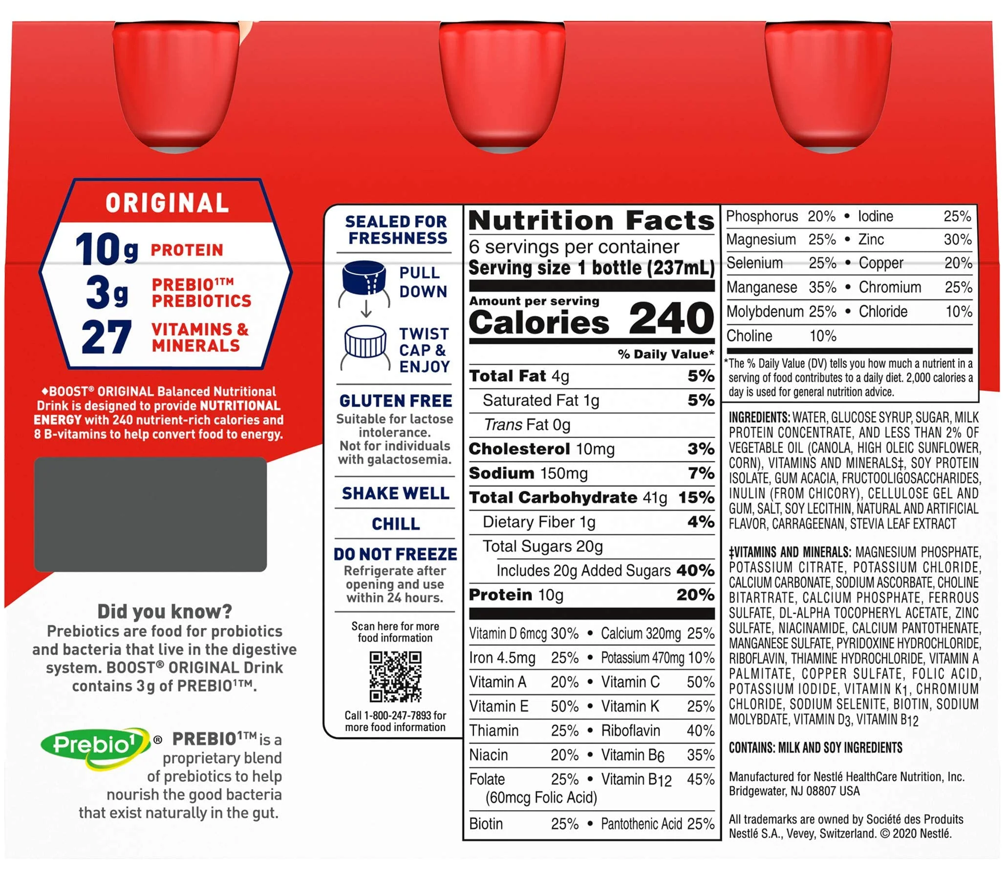 BOOST Original Balanced Nutritional Drink, Creamy Strawberry, 8 FL OZ (Pack of 6) - Image 9