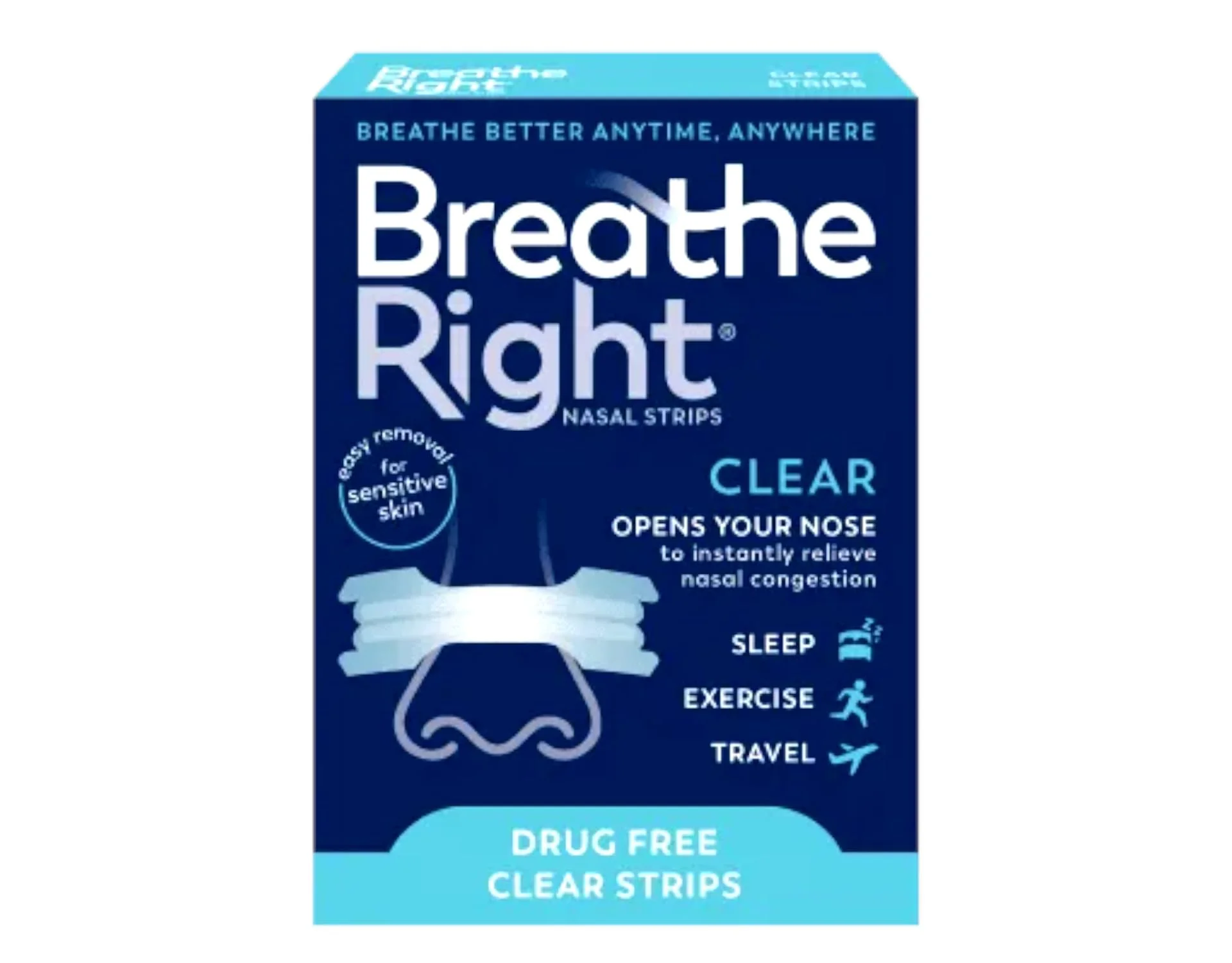 Breathe Right Nasal Strips, Small/Medium, Clear, 30 Count