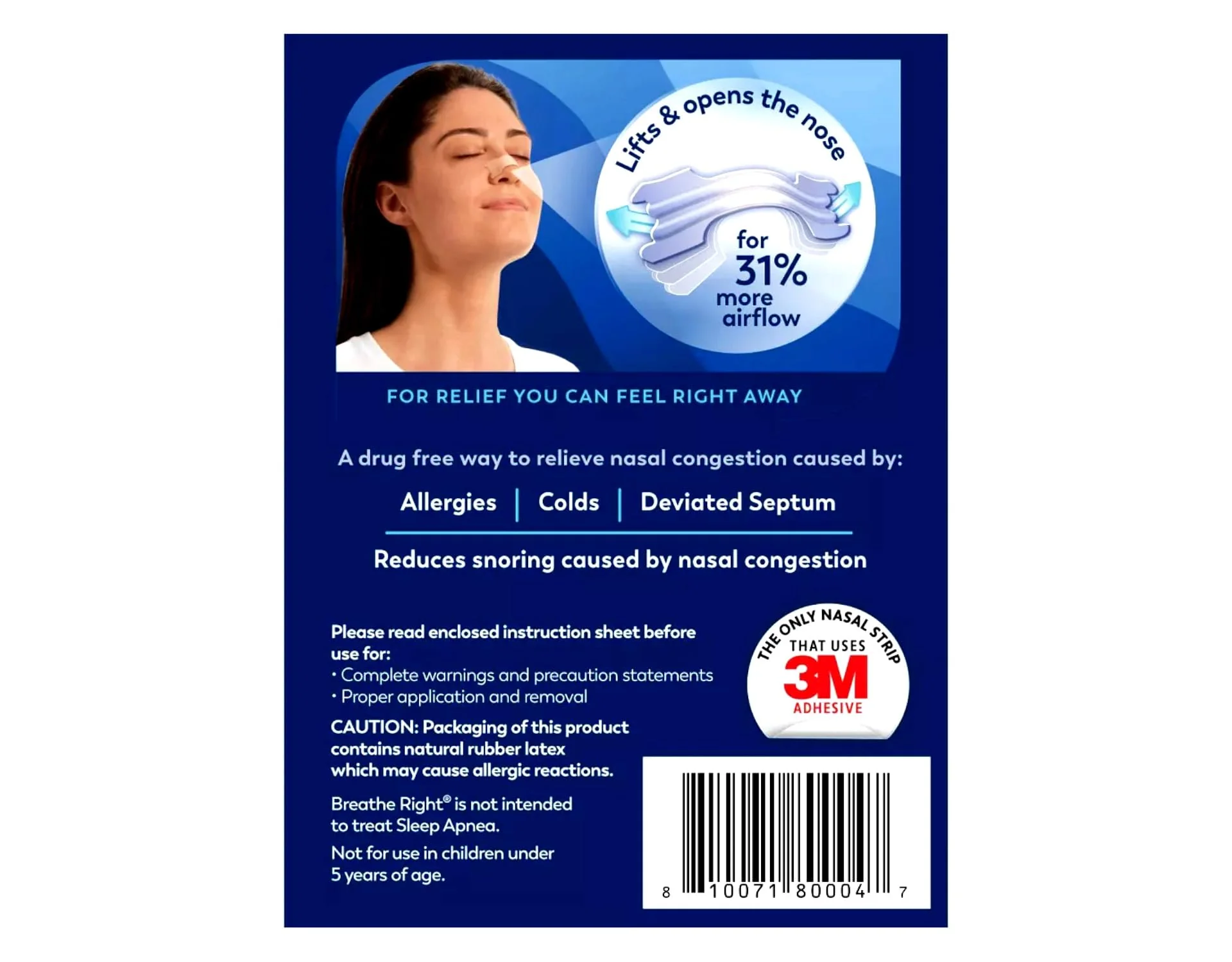 Breathe Right Nasal Strips, Small/Medium, Clear, 30 Count - Image 7