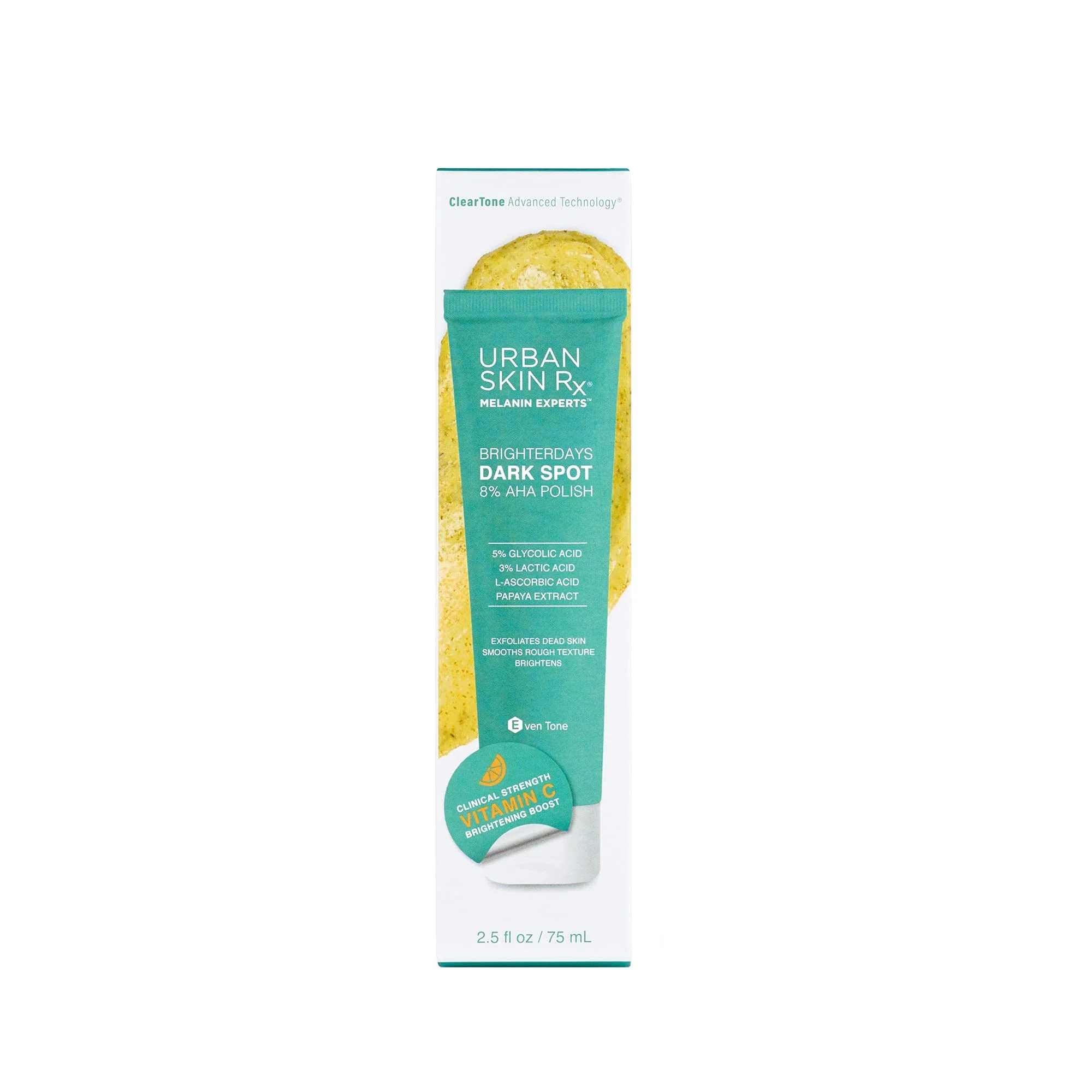 BrighterDays Dark Spot Facial Scrub + Treatment Mask, USRx®, Exfoliate, Smooth and Brighten the Look of Uneven Skin Tone, 8% Alpha Hydroxy Acids, Formulated with Glycolic and Lactic Acid, 2.5 Oz - Image 3