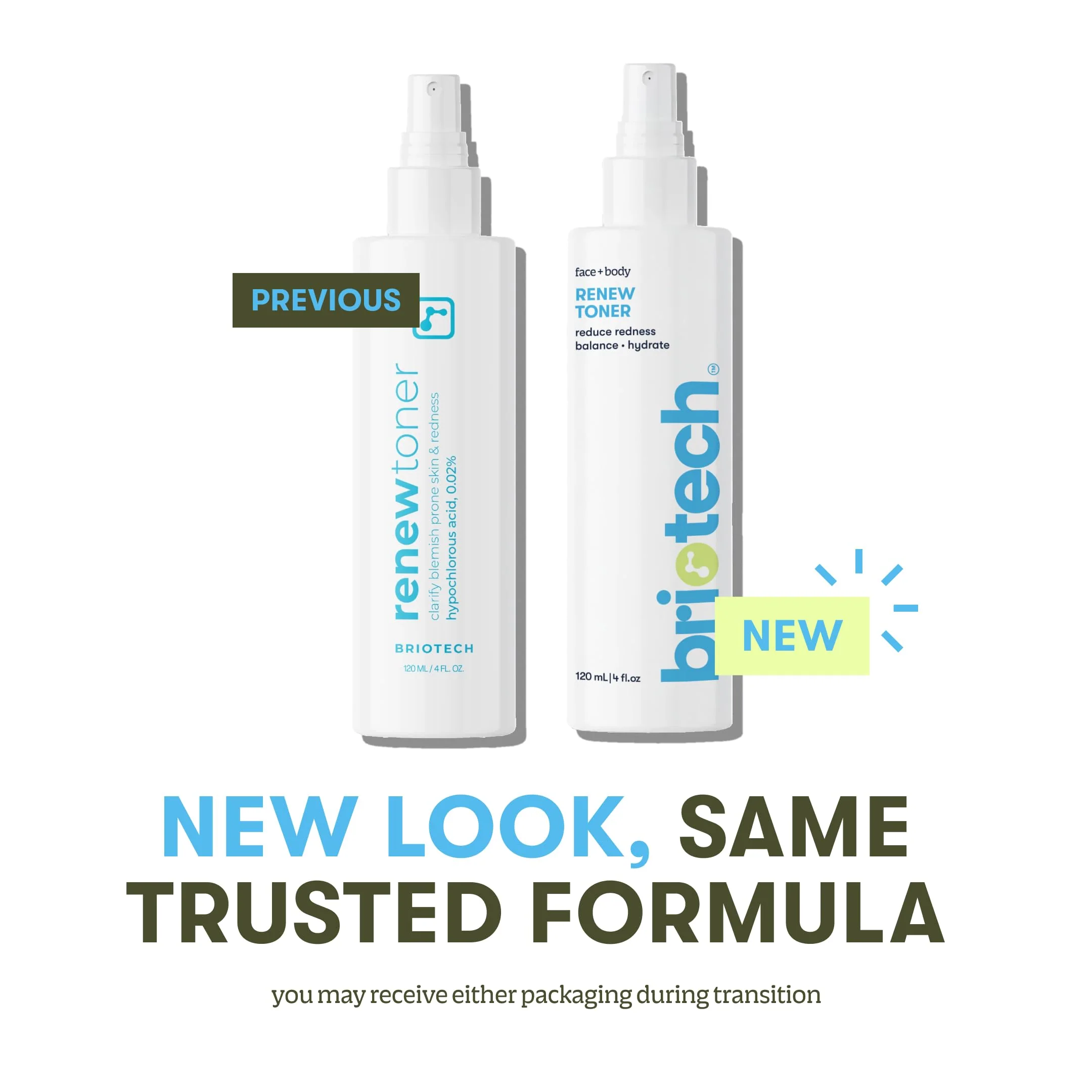 BRIOTECH Renew Toner, Hypochlorous Acid Spray, Minimize Appearance of Blemishes, Soothing Facial Mist for Sensitive Skin, Calm Redness & Bumps, Vegan, 4 fl oz (2 Pack) - Image 4