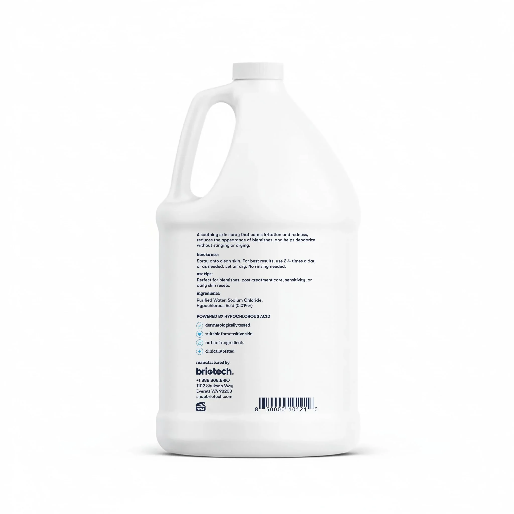 BRIOTECH Topical Skin Spray, Hypochlorous Acid for Sensitive Skin, HOCl Facial Mist, Full Body Support Against Irritation, Calm Redness, Soothe Foot & Scalp, 1 Gallon Refill (2 Pack) - Image 2