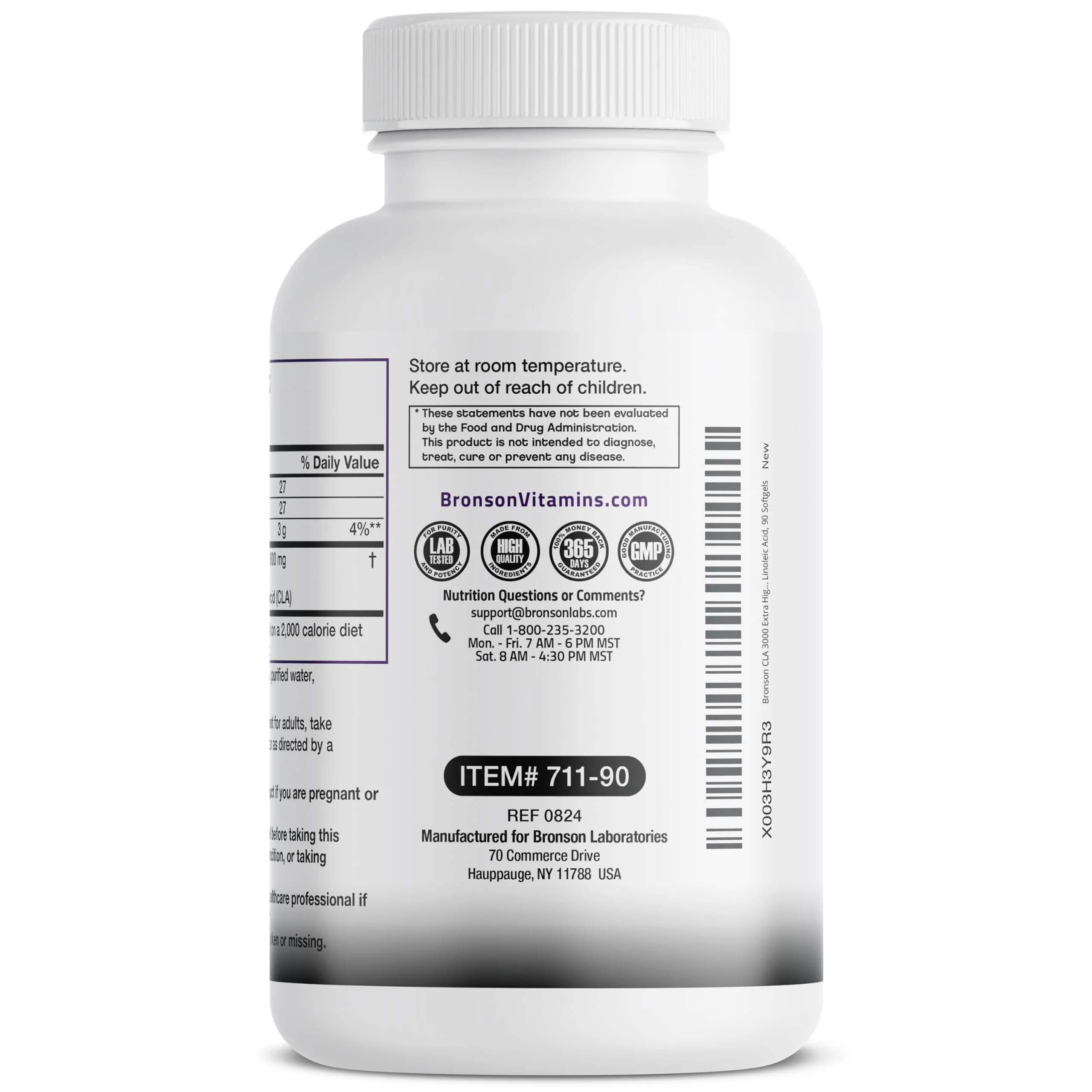 Bronson CLA 3000 Extra High Potency Supports Healthy Weight Management Lean Muscle Mass Non-Stimulating Conjugated Linoleic Acid, 90 Softgels - Image 3