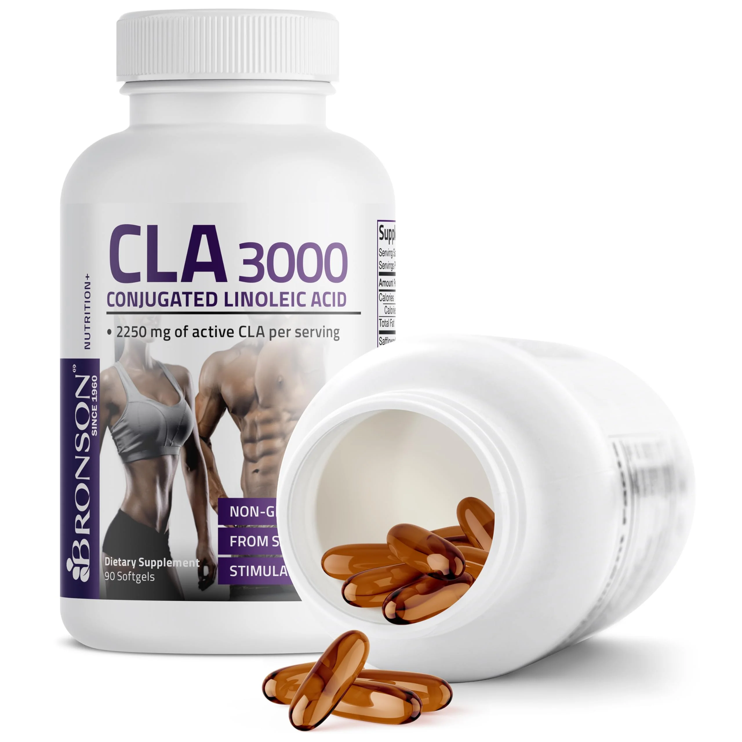 Bronson CLA 3000 Extra High Potency Supports Healthy Weight Management Lean Muscle Mass Non-Stimulating Conjugated Linoleic Acid, 90 Softgels - Image 4