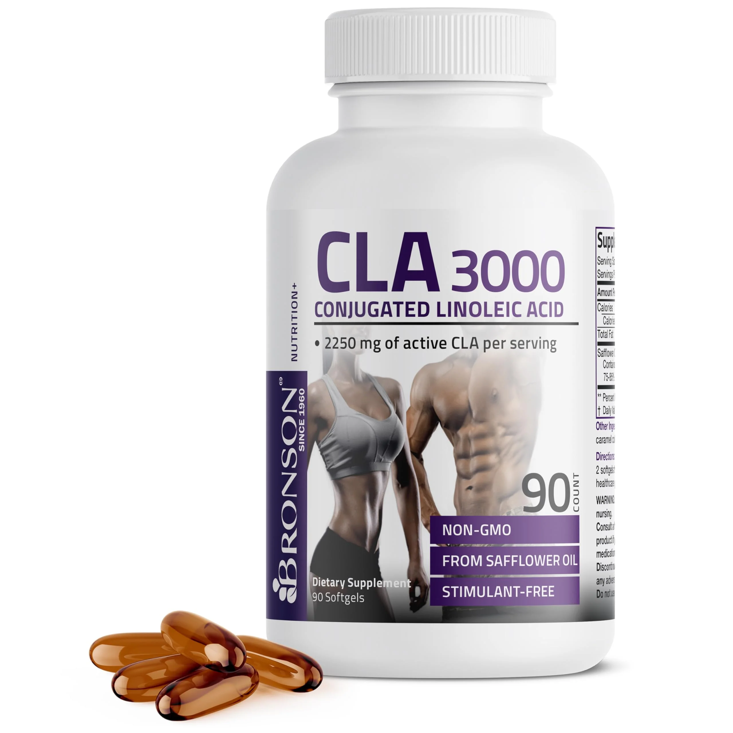 Bronson CLA 3000 Extra High Potency Supports Healthy Weight Management Lean Muscle Mass Non-Stimulating Conjugated Linoleic Acid, 90 Softgels - Image 9