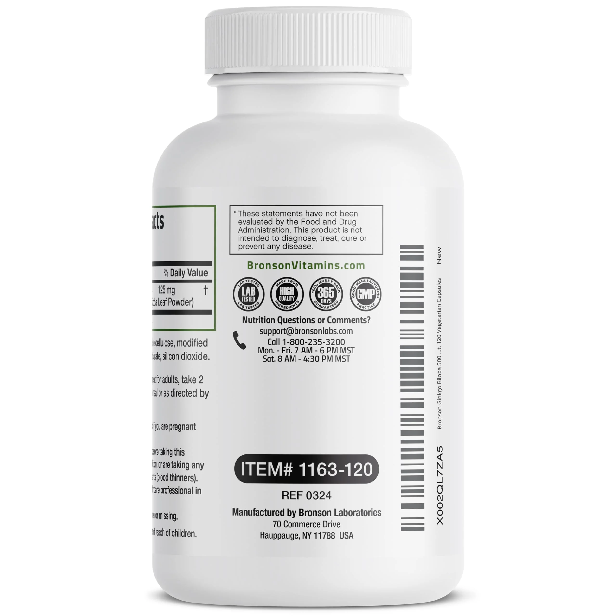 Bronson Ginkgo Biloba Extra Strength Supports Brain Function & Memory Support, 120 Vegetarian Capsules - Image 3