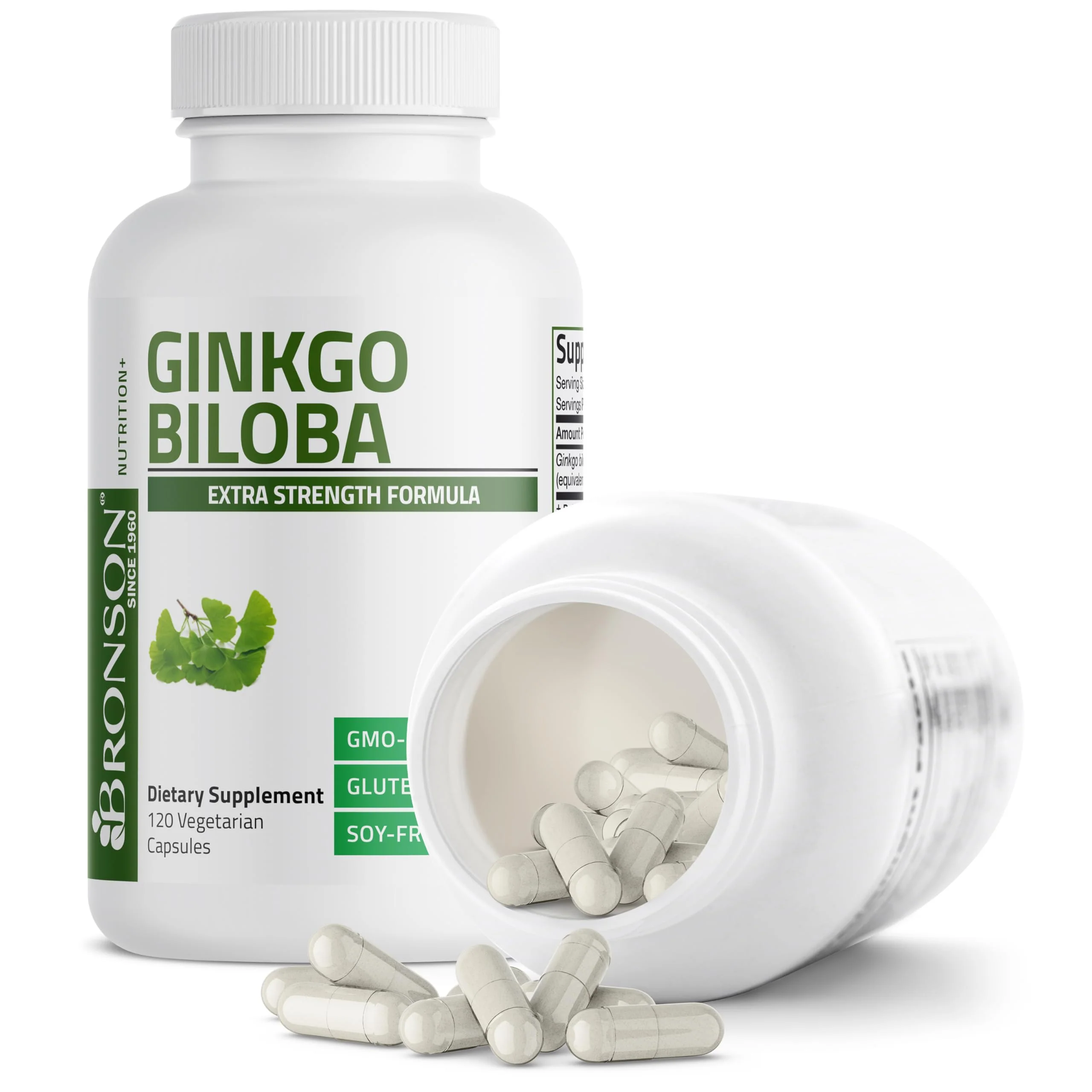 Bronson Ginkgo Biloba Extra Strength Supports Brain Function & Memory Support, 120 Vegetarian Capsules - Image 4