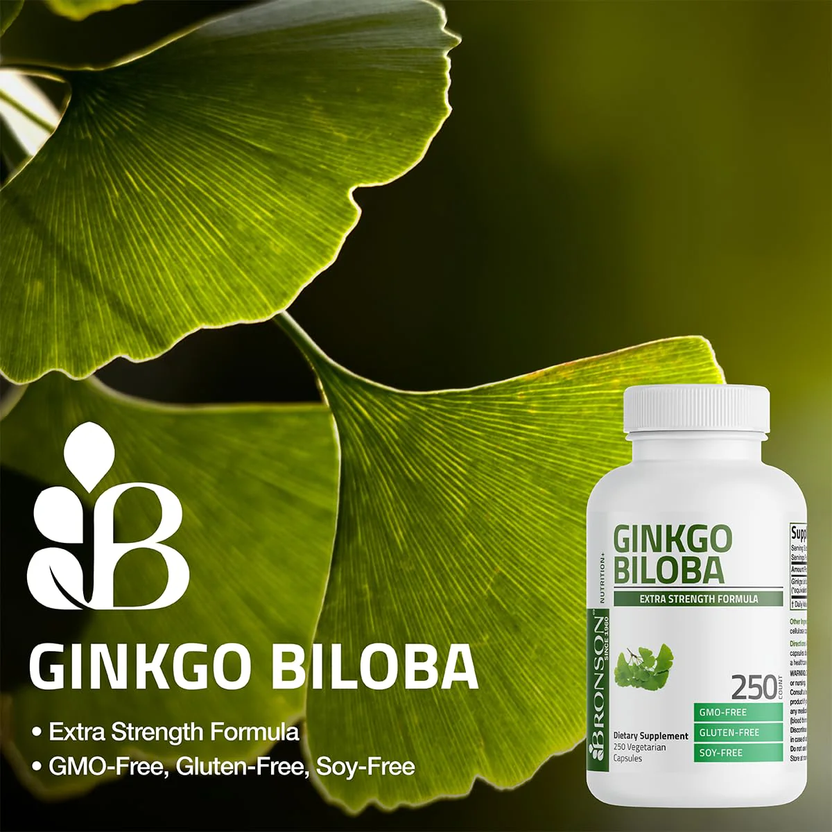 Bronson Ginkgo Biloba Extra Strength Supports Brain Function & Memory Support, 120 Vegetarian Capsules - Image 7
