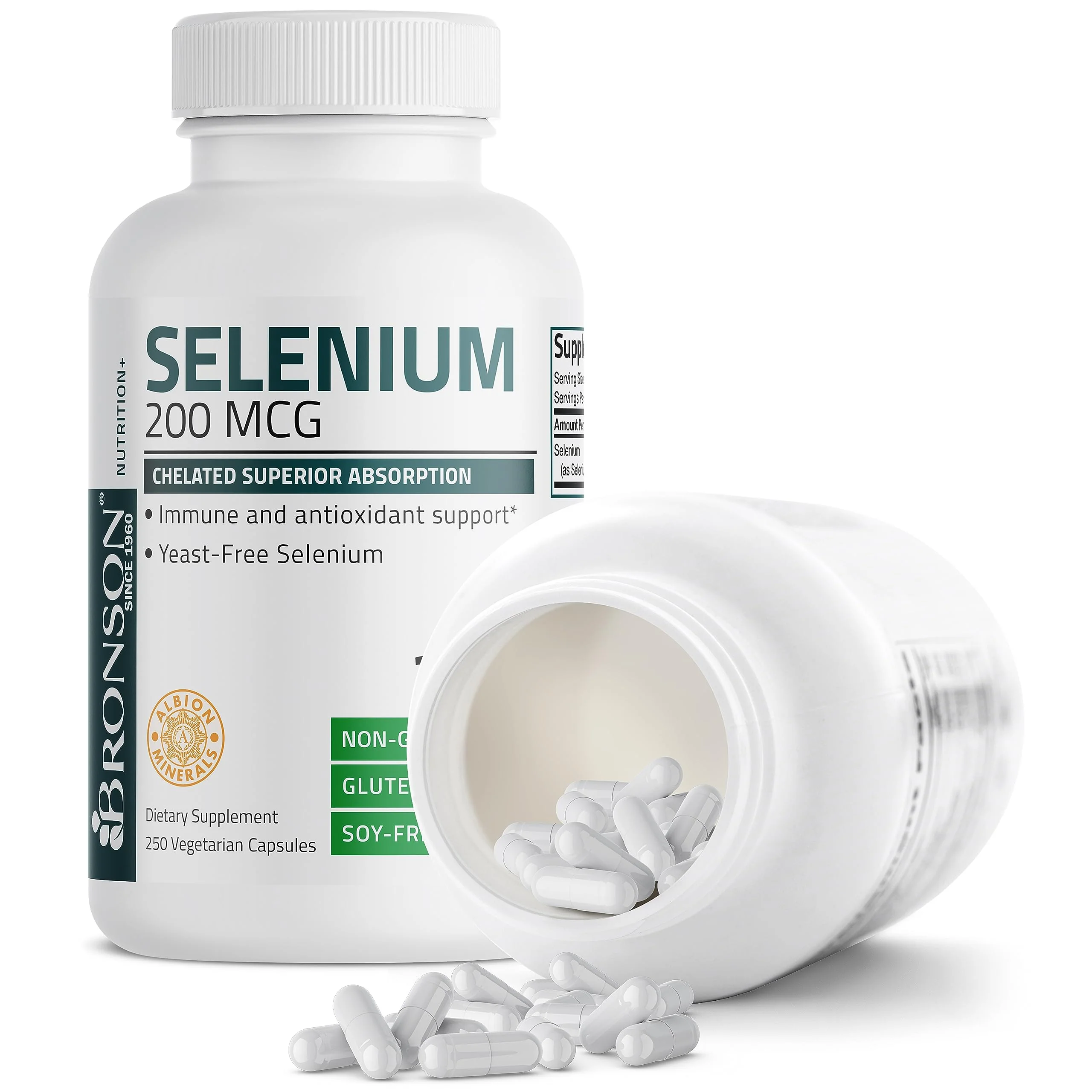 Bronson Selenium 200 mcg – Yeast Free Chelated Amino Acid Complex - Essential Trace Mineral with Superior Absorption, 250 Vegetarian Capsules - Image 4