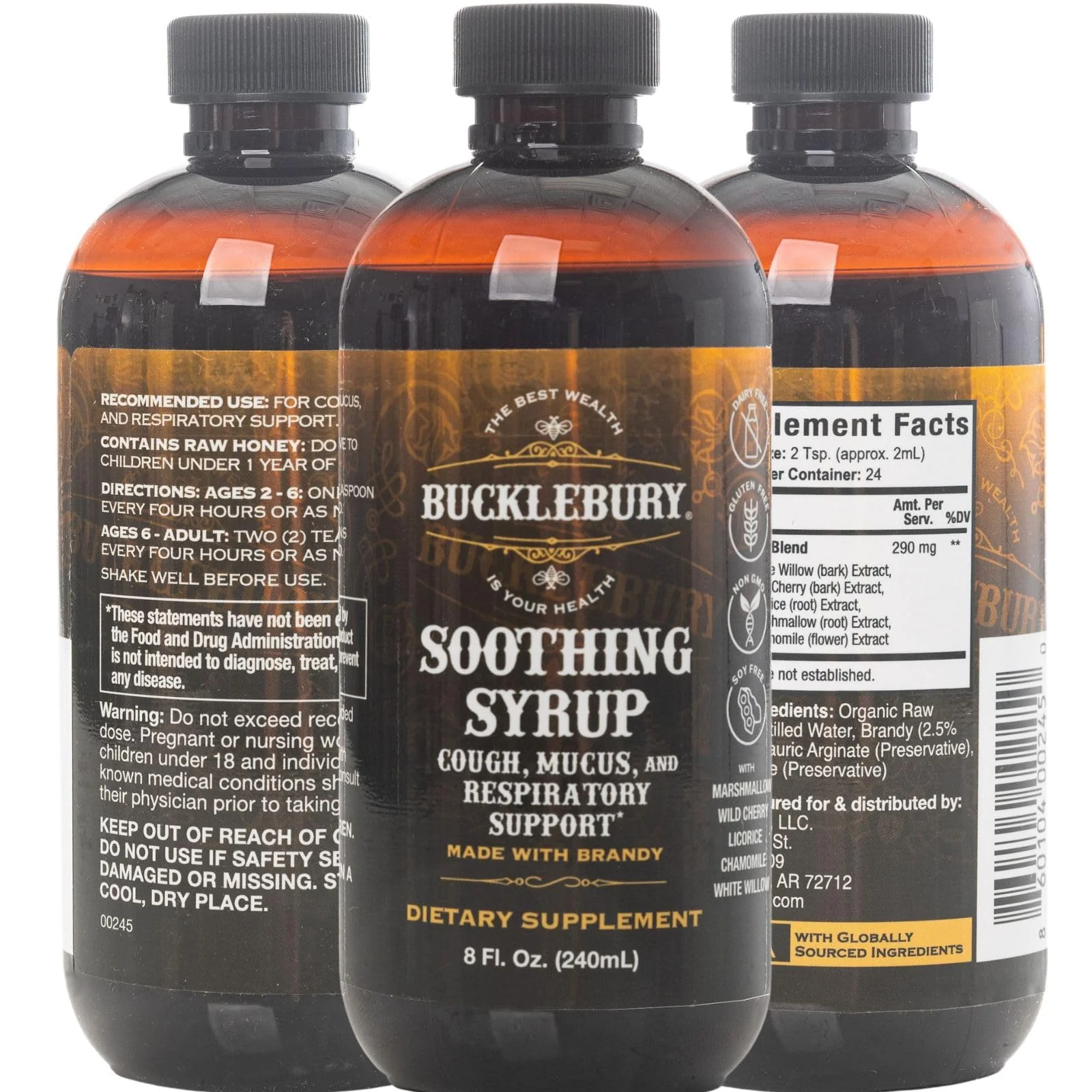 BUCKLEBURY Cough Syrup for Adults & Kids – Premium Soothing Herbal Supplement with Wild Cherry Bark & Marshmallow Root – Natural Cough Syrup for Sinus, Bronchi, Throat, and Respiratory Support – 8 oz - Image 7