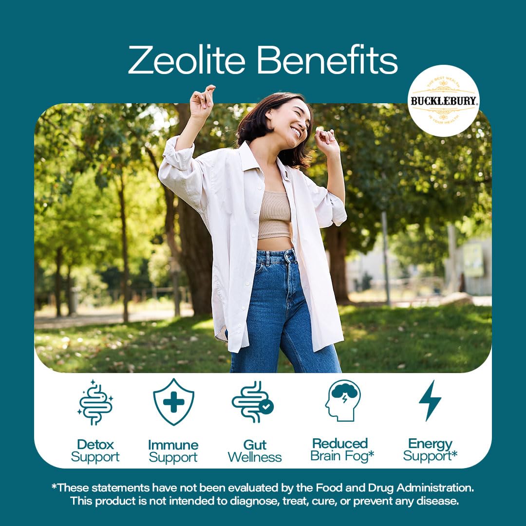 BUCKLEBURY Micronized Zeolite Capsules - Mineral Zeolite Detox for Adults - Supports Immune System, Metabolism & Digestive Health - Advanced Formula for Men & Women - 90 Vegan Capsules - Image 4
