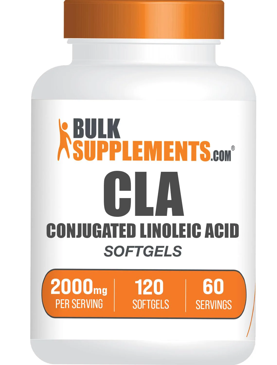 BulkSupplements.com CLA Softgels - Conjugated Linoleic Acid, CLA Supplements - Gluten Free, 2 Softgels per Serving (2000mg), 120 Count (Pack of 1)