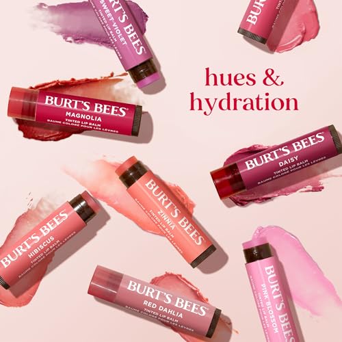 Burt's Bees Lip Tint Balm with Long Lasting 2 in 1 Duo Tinted Balm Formula, Color Infused with Deeply Hydrating Shea Butter for a Natural Looking Buildable Finish, Fiery Red Dahlia (2-Pack) - Image 4