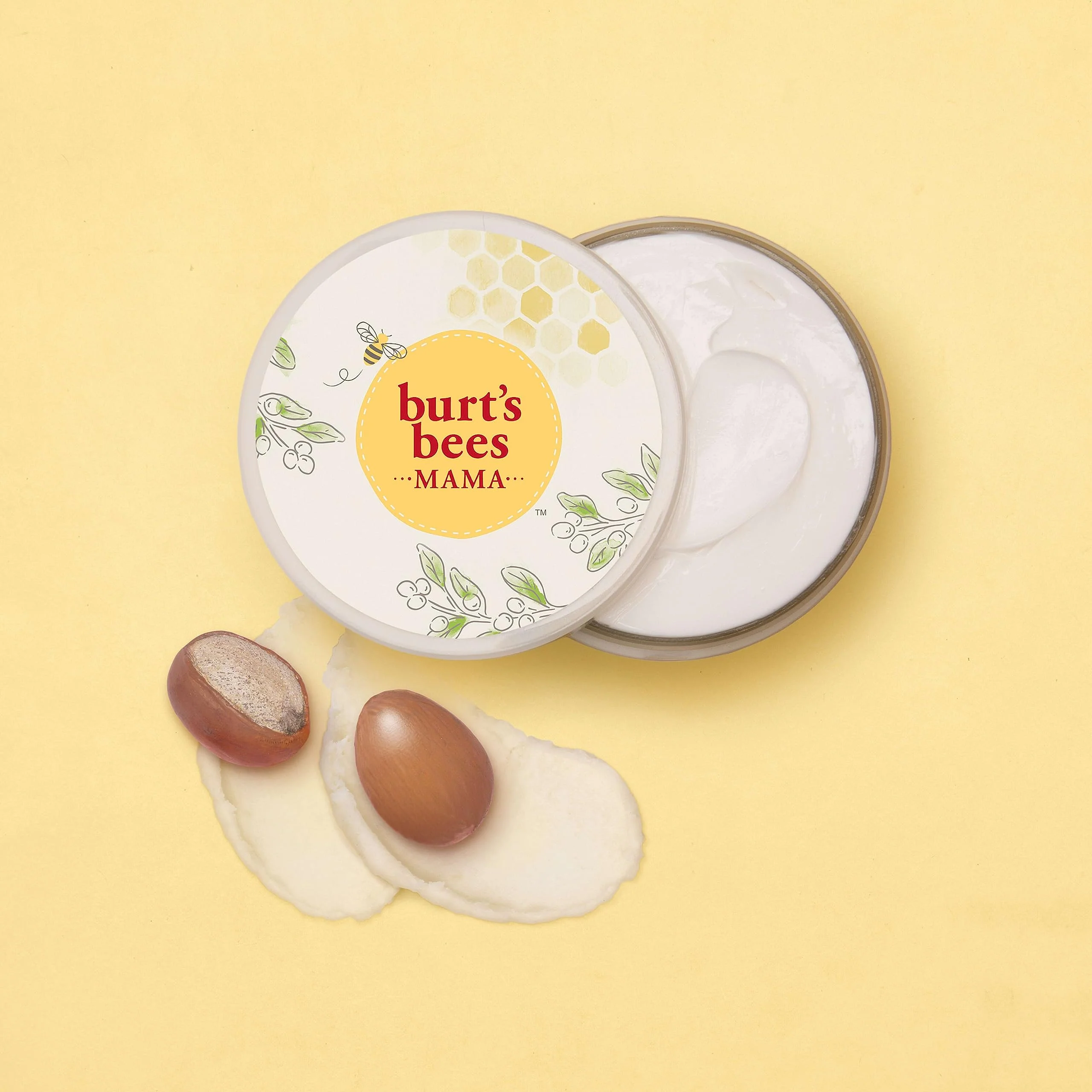 Burt's Bees Mama Belly Butter Stretch Mark Cream for Pregnancy Massages Body & Reduces Scar Appearance, Prenatal & Postnatal Tummy Skin Care, Shea Butter & Vitamin E Rich Formula, 6.5 Oz Tub - Image 2