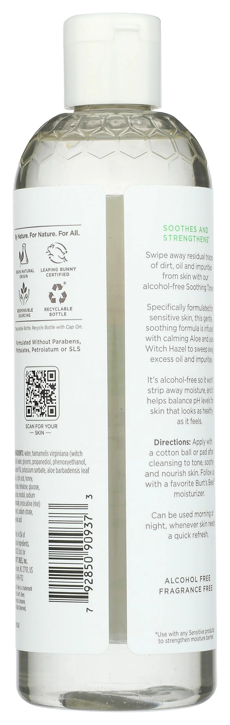 Burts Bees Sensitive Toner With Aloe Vera Unisex 12 oz - Image 2