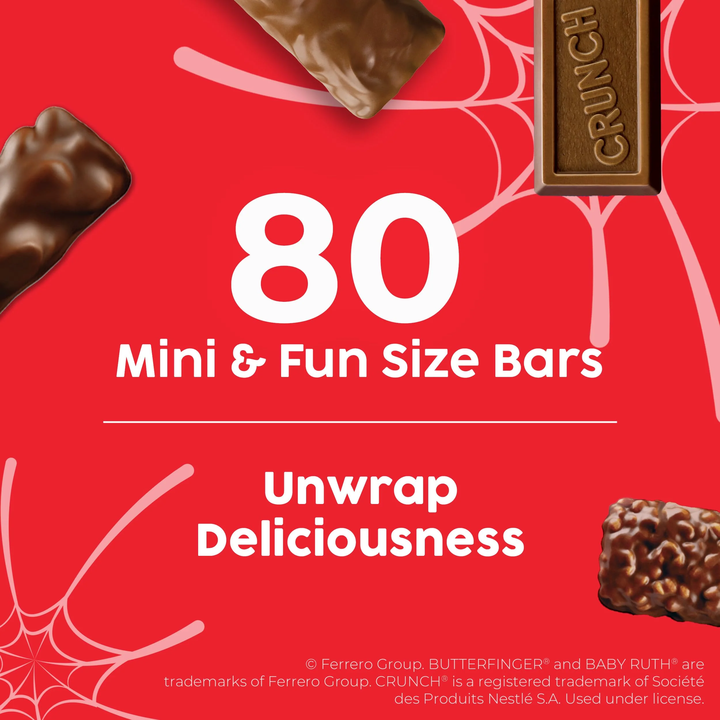 Butterfinger, CRUNCH, Baby Ruth, 100 Grand Mini and Fun Size Assorted Candy Bars, Bulk 80 Count Pack, 32.1 oz - Image 5